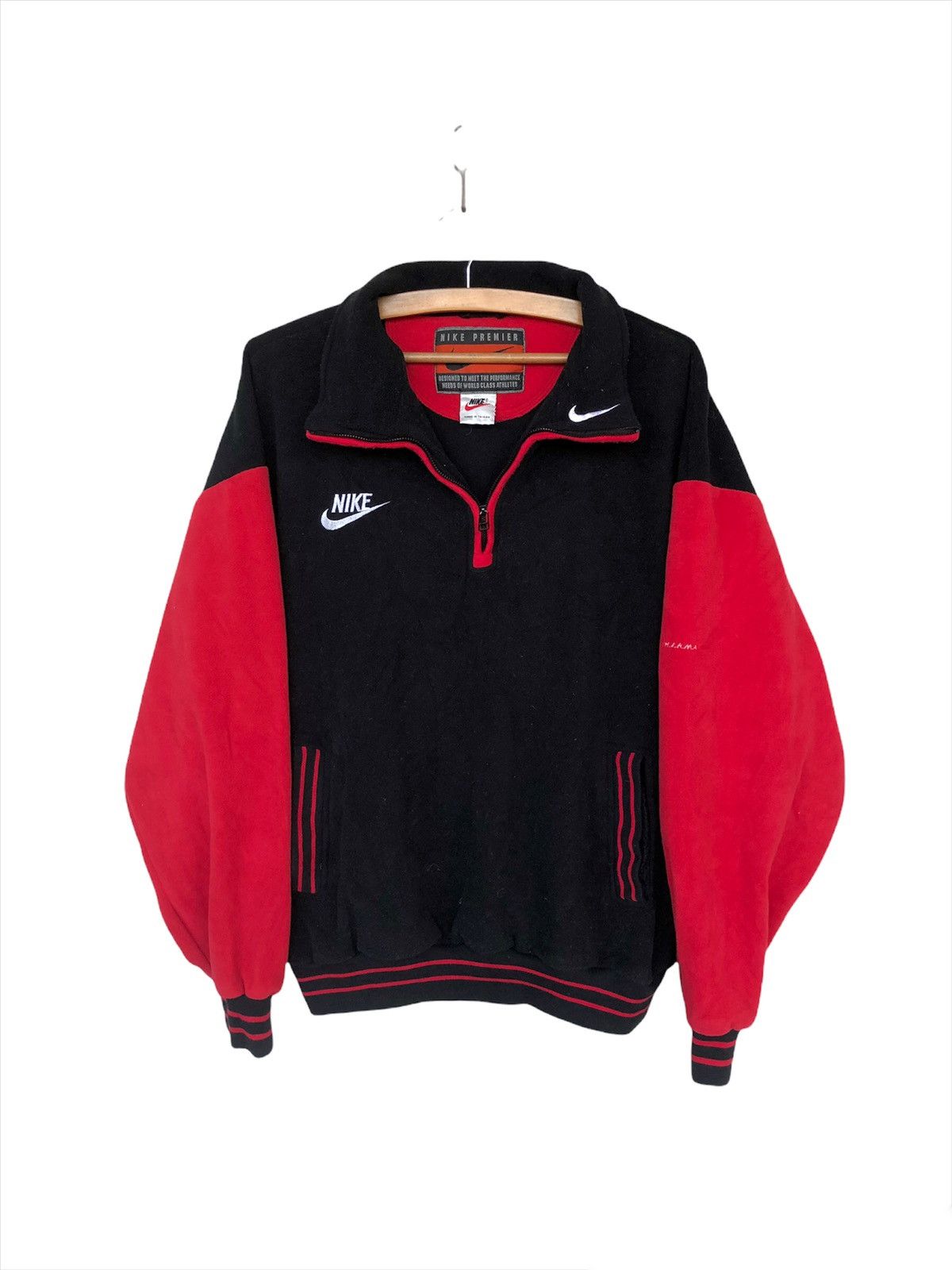 Nike SICK🔥80s Nike 🇺🇸 Swoosh Therma Fit Varsity Jacket Size US XL / EU 56 / 4 - 3 Thumbnail