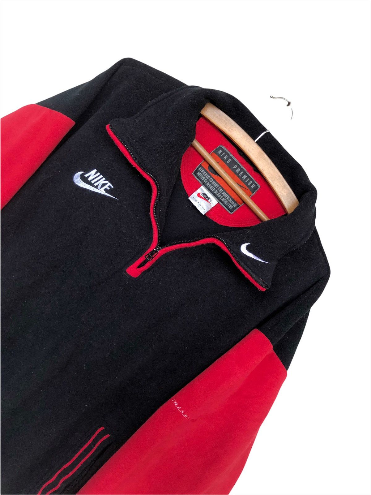 Nike SICK🔥80s Nike 🇺🇸 Swoosh Therma Fit Varsity Jacket Size US XL / EU 56 / 4 - 4 Thumbnail
