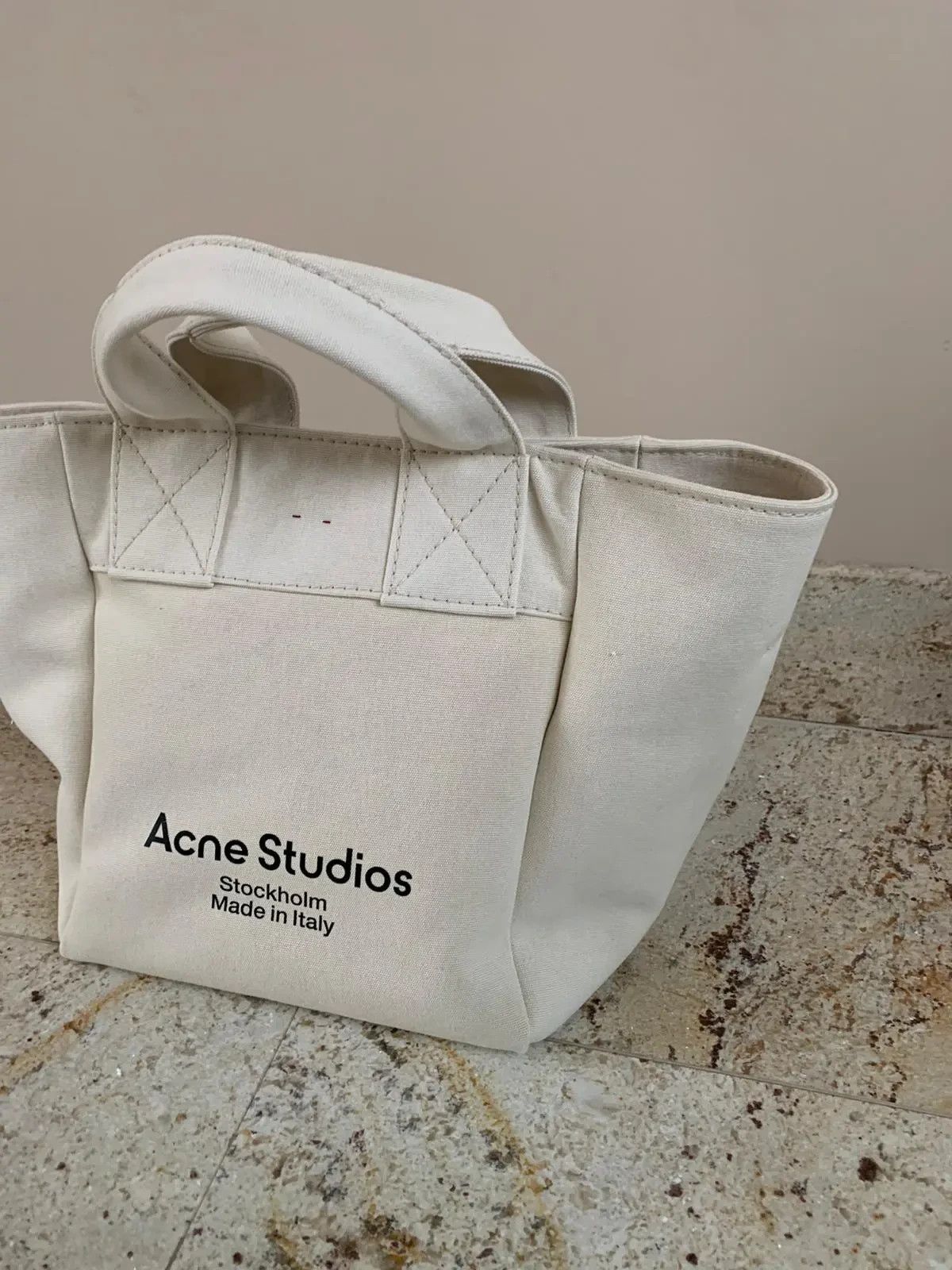 Acne Studios Logo Tote Bag in Ivory Size ONE SIZE - 5 Thumbnail