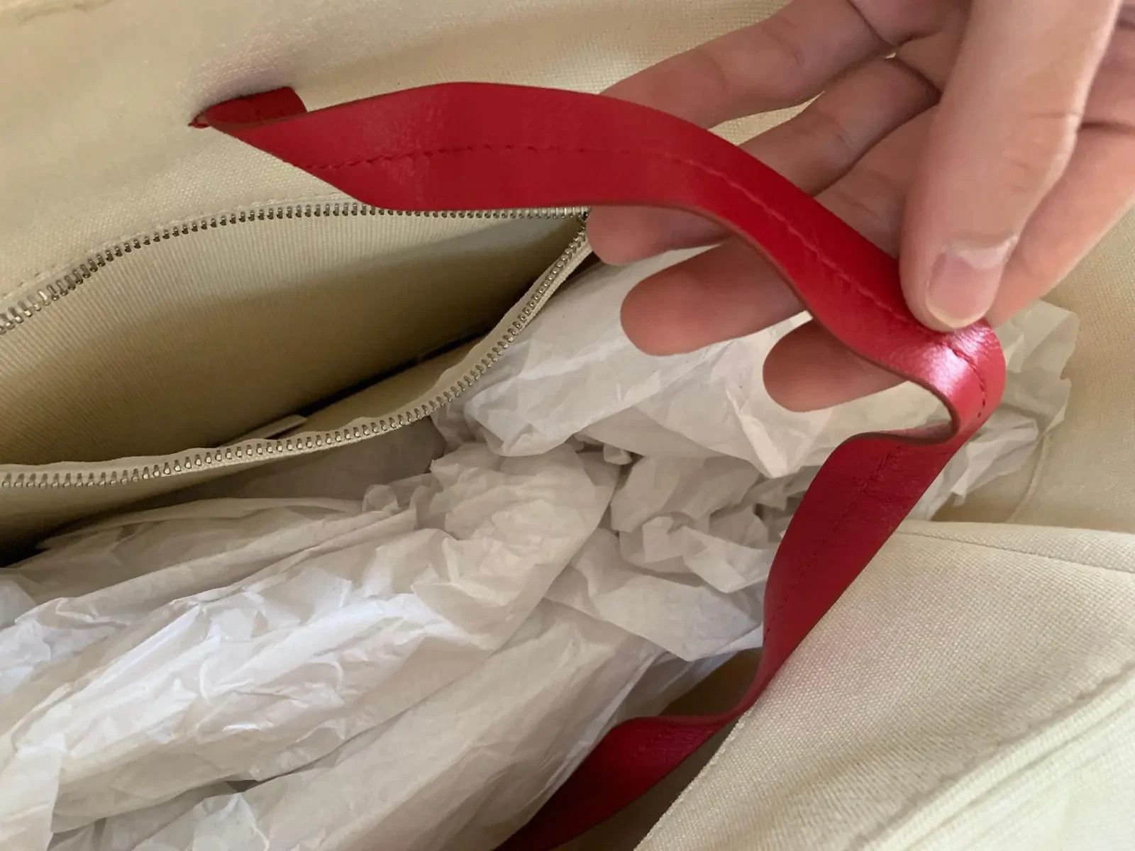 Acne Studios Logo Tote Bag in Ivory Size ONE SIZE - 10 Thumbnail