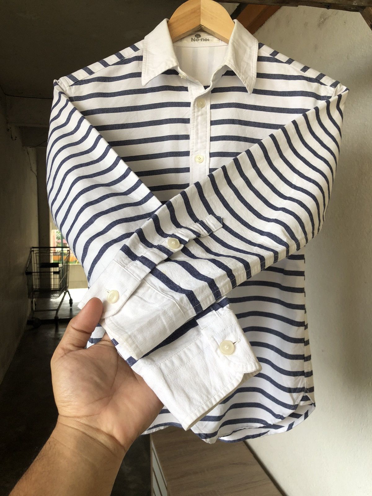 Issey Miyake Vintage Issey Miyake Ne-net Stripe Button Up Shirt Size S / US 4 / IT 40 - 16 Thumbnail