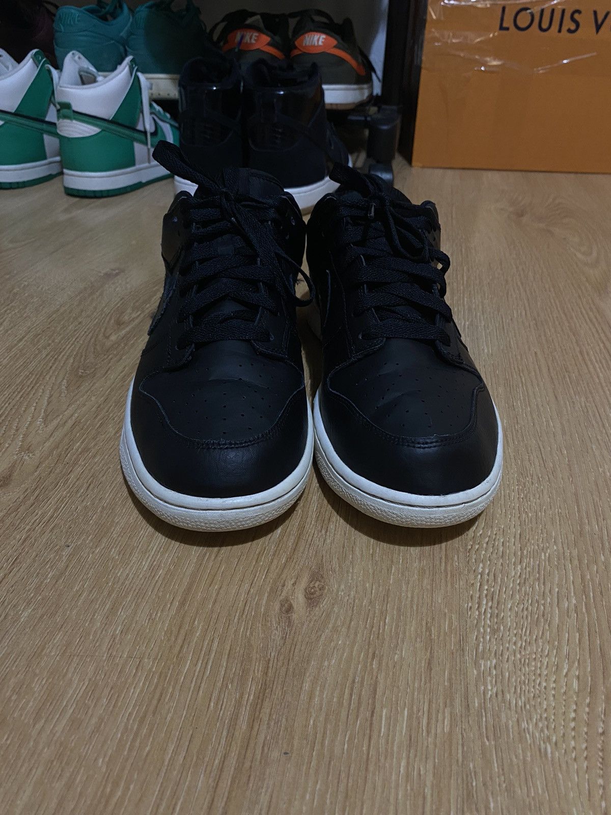 Nike Nike dunk low leather black white Size US 11 / EU 44 - 2 Thumbnail