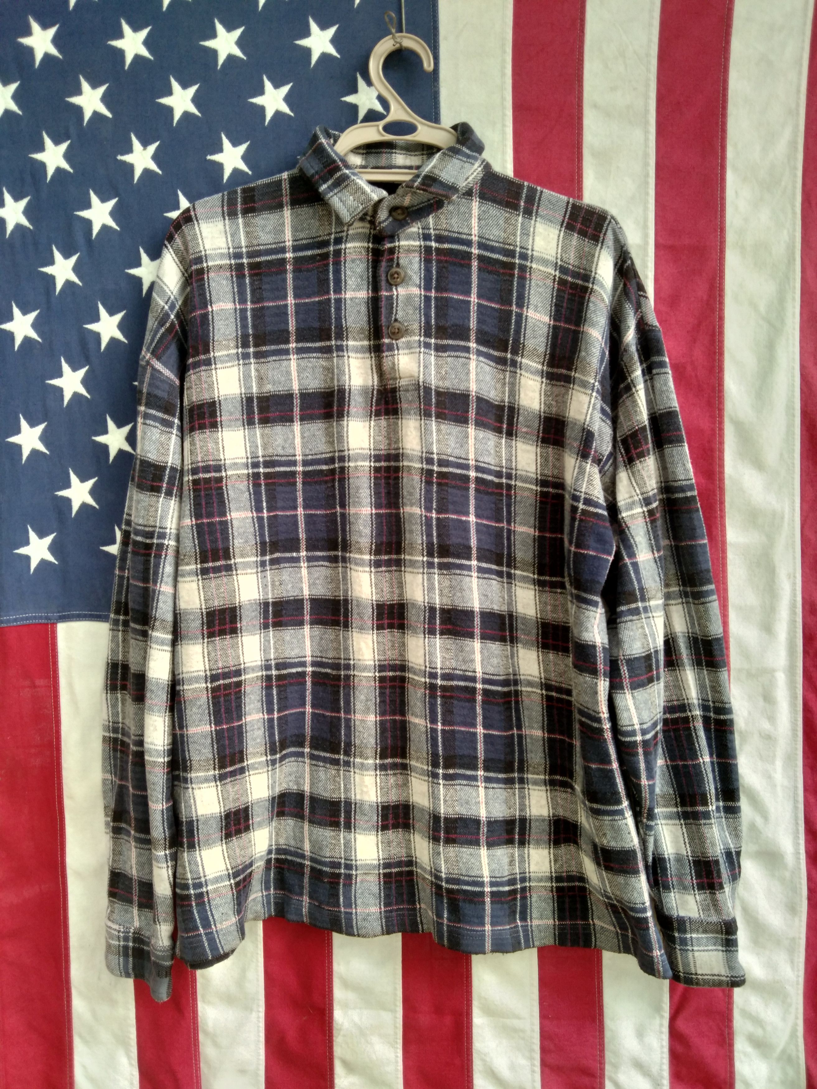 Other VINTAGE J.RIGGINGS PLAID POLO TEE LONG SLEEVE Size US L / EU 52-54 / 3 - 1 Thumbnail