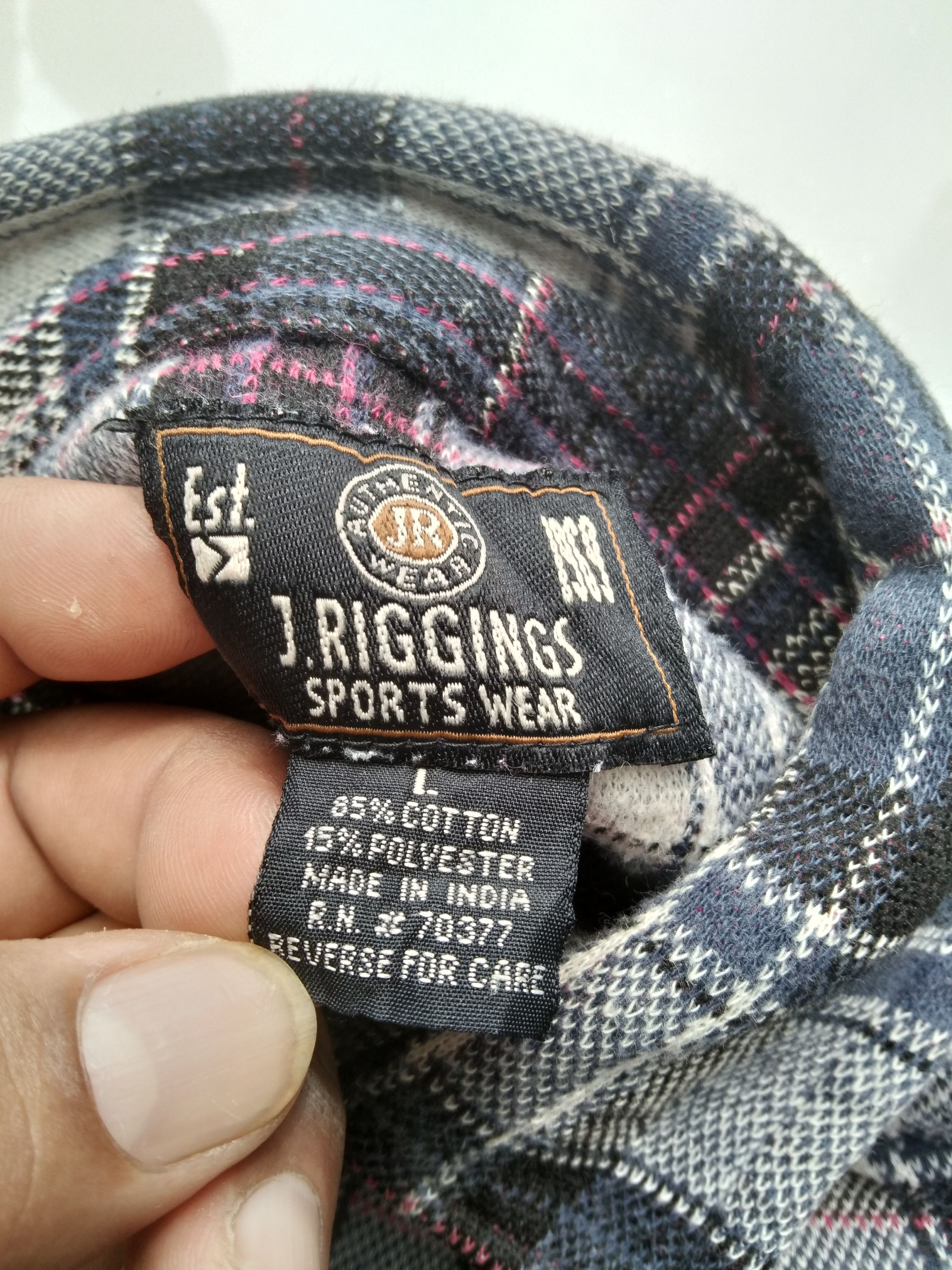Other VINTAGE J.RIGGINGS PLAID POLO TEE LONG SLEEVE Size US L / EU 52-54 / 3 - 6 Thumbnail
