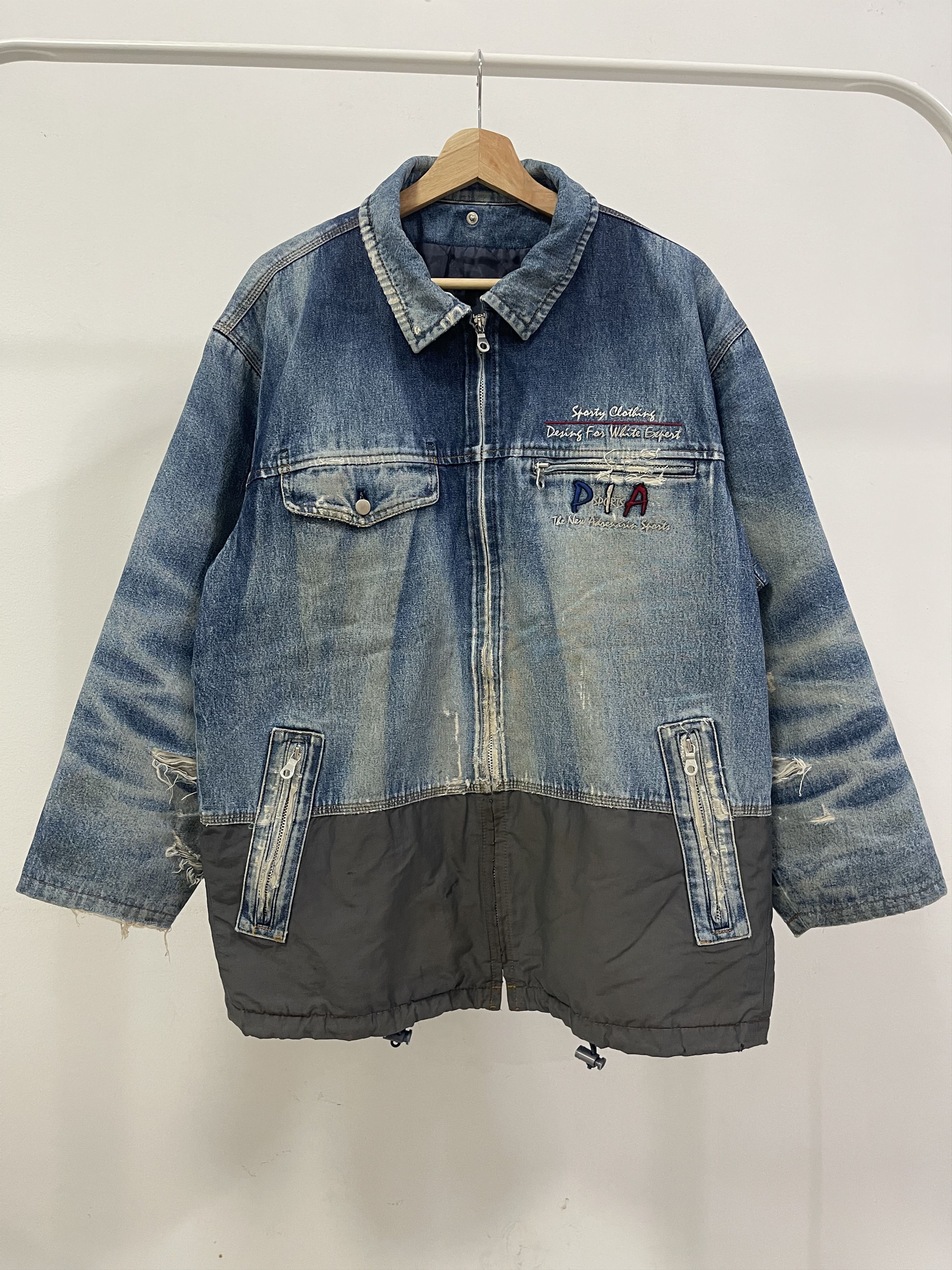 Japanese Brand × Vintage Vintage Piaa Sport Quilted Lined Denim Jacket Size US S / EU 44-46 / 1 - 1 Thumbnail