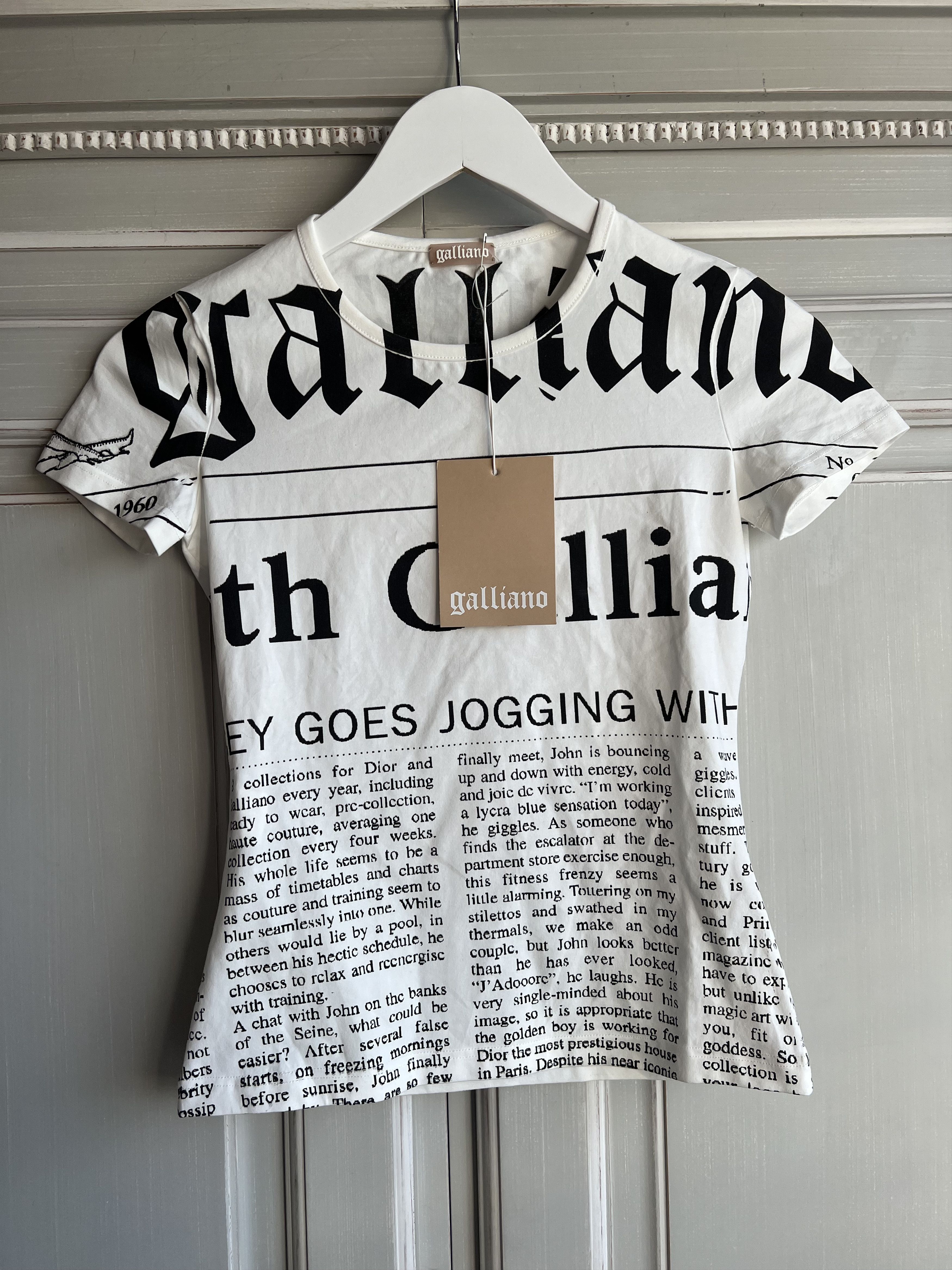 Galliano JOHN GALLIANO Y2K GAZETTE NEWSPAPER T SHIRT Grailed