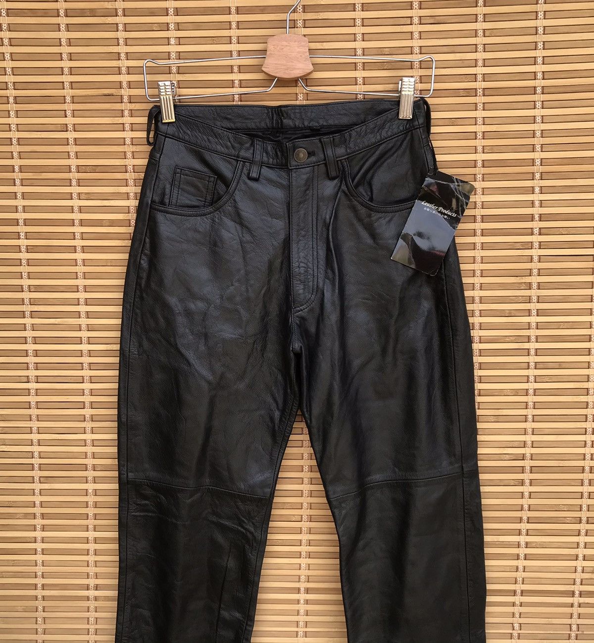 Branded Leather × Japanese Brand Archival leather pant by strawberry leaves japan waist 27 Size US 27 - 4 Thumbnail