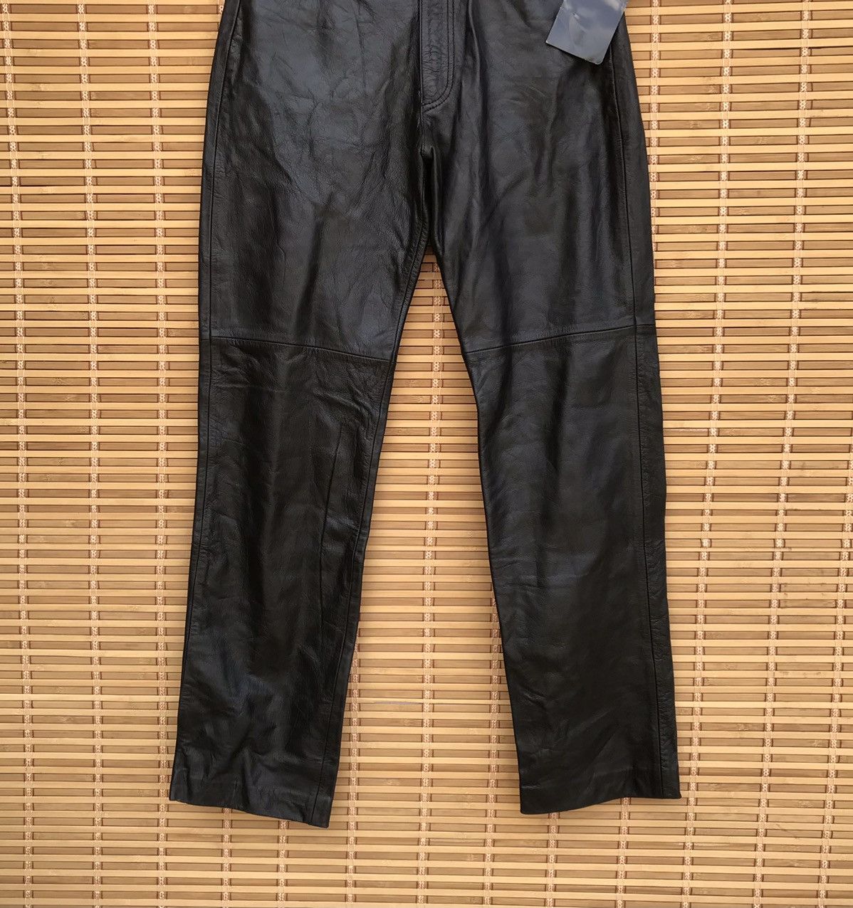 Branded Leather × Japanese Brand Archival leather pant by strawberry leaves japan waist 27 Size US 27 - 2 Thumbnail