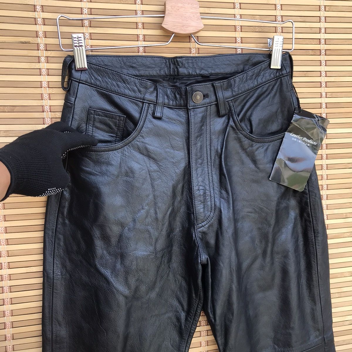 Branded Leather × Japanese Brand Archival leather pant by strawberry leaves japan waist 27 Size US 27 - 5 Thumbnail