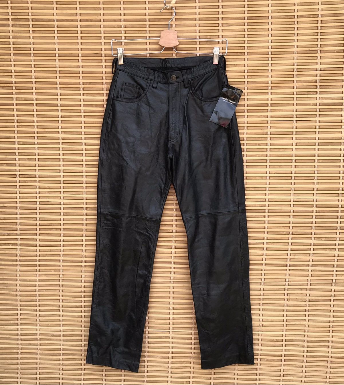 Branded Leather × Japanese Brand Archival leather pant by strawberry leaves japan waist 27 Size US 27 - 1 Thumbnail