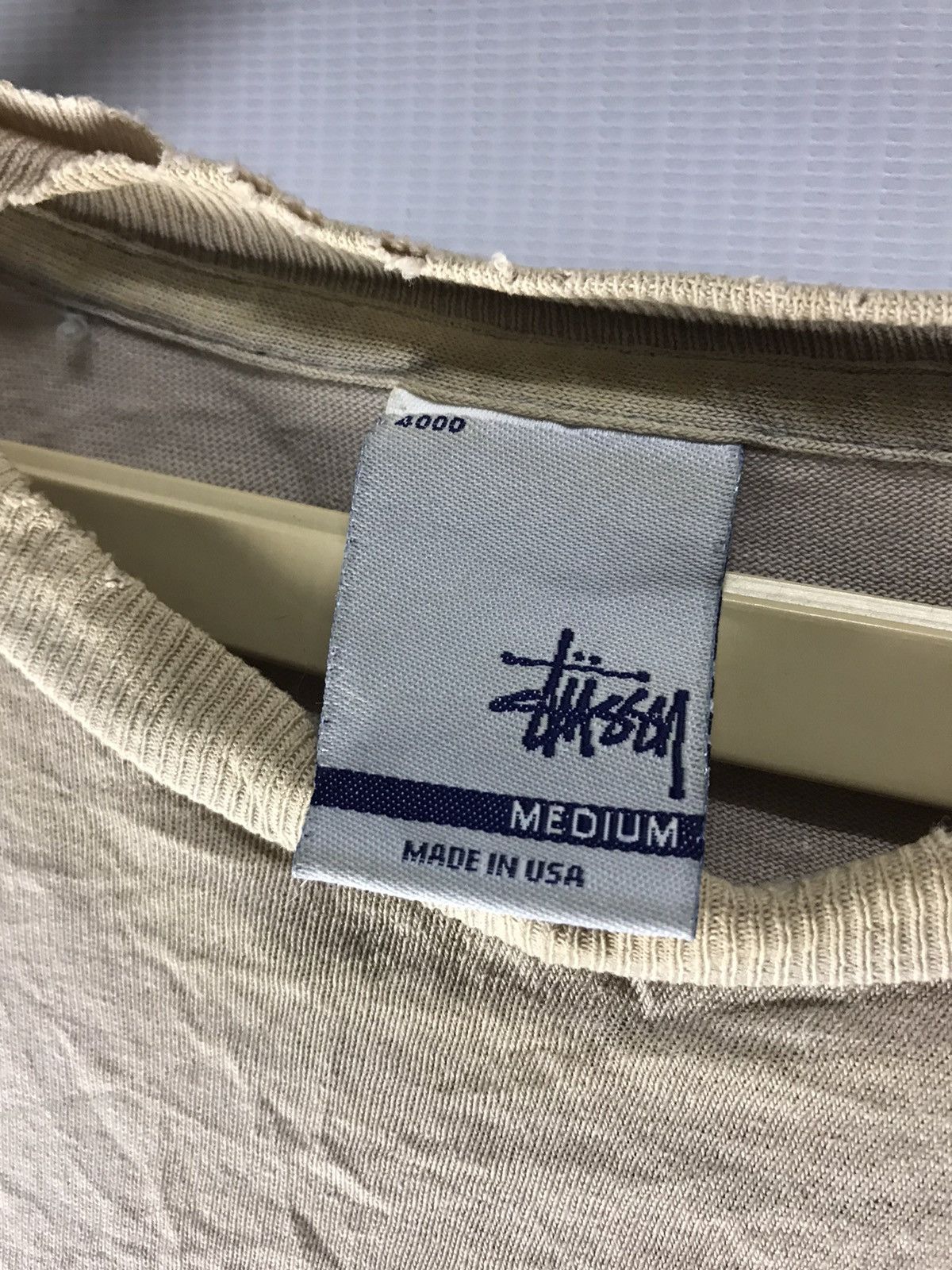Stussy × Vintage Vintage stussy N.4 tshirt distressed made in usa Size US L / EU 52-54 / 3 - 3 Thumbnail
