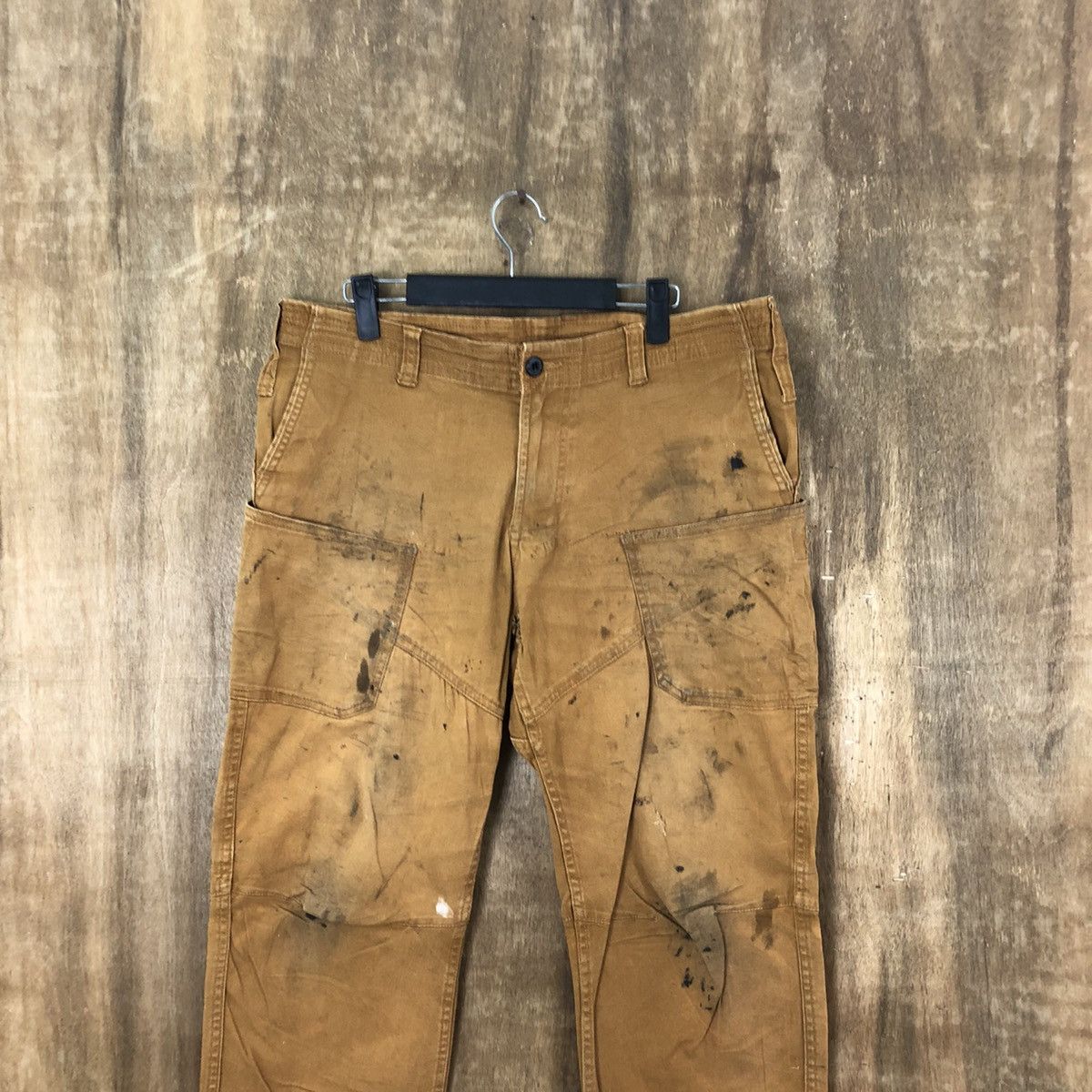 Japanese Brand Gladiotor faded distressed Brown Cargo pants #6242 Size US 33 - 2 Thumbnail