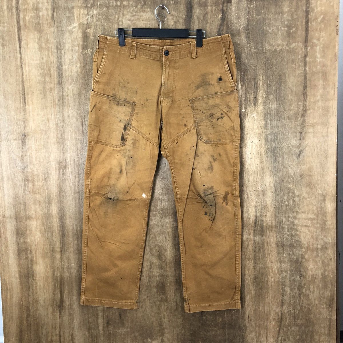 Japanese Brand Gladiotor faded distressed Brown Cargo pants #6242 Size US 33 - 1 Thumbnail