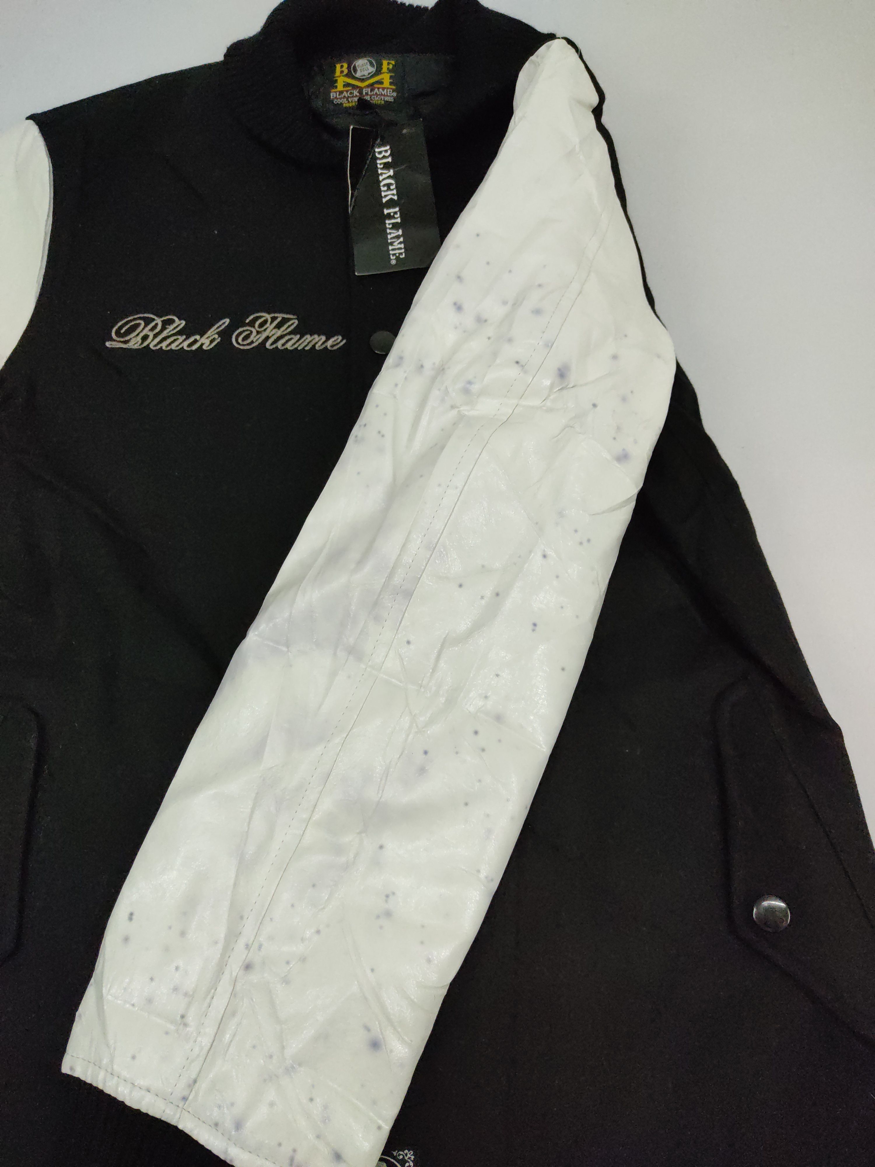 Black Label Black Flame Skull Varsity Jacket Embroidery Big Logo Skull Size US S / EU 44-46 / 1 - 6 Thumbnail
