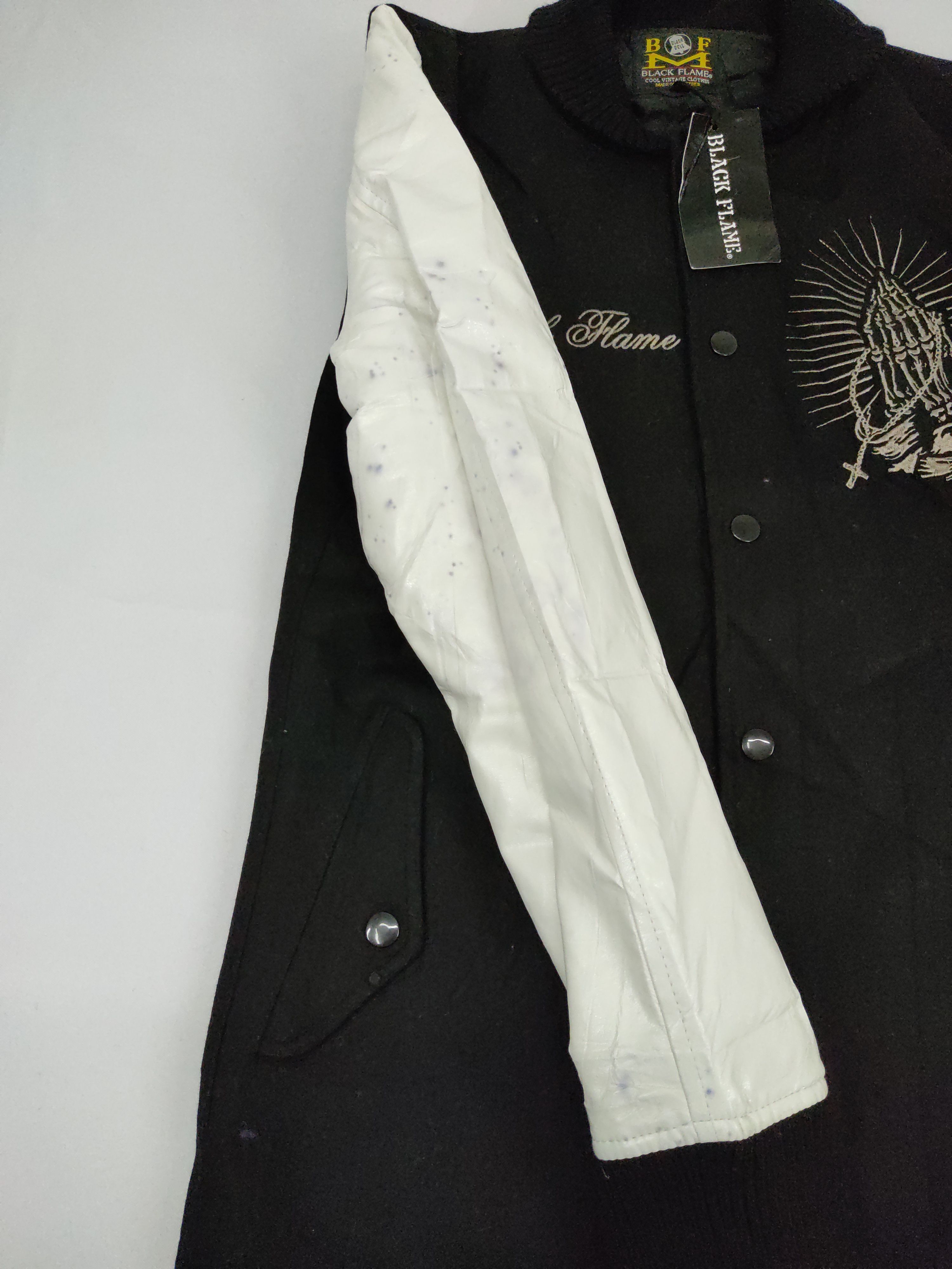 Black Label Black Flame Skull Varsity Jacket Embroidery Big Logo Skull Size US S / EU 44-46 / 1 - 9 Thumbnail