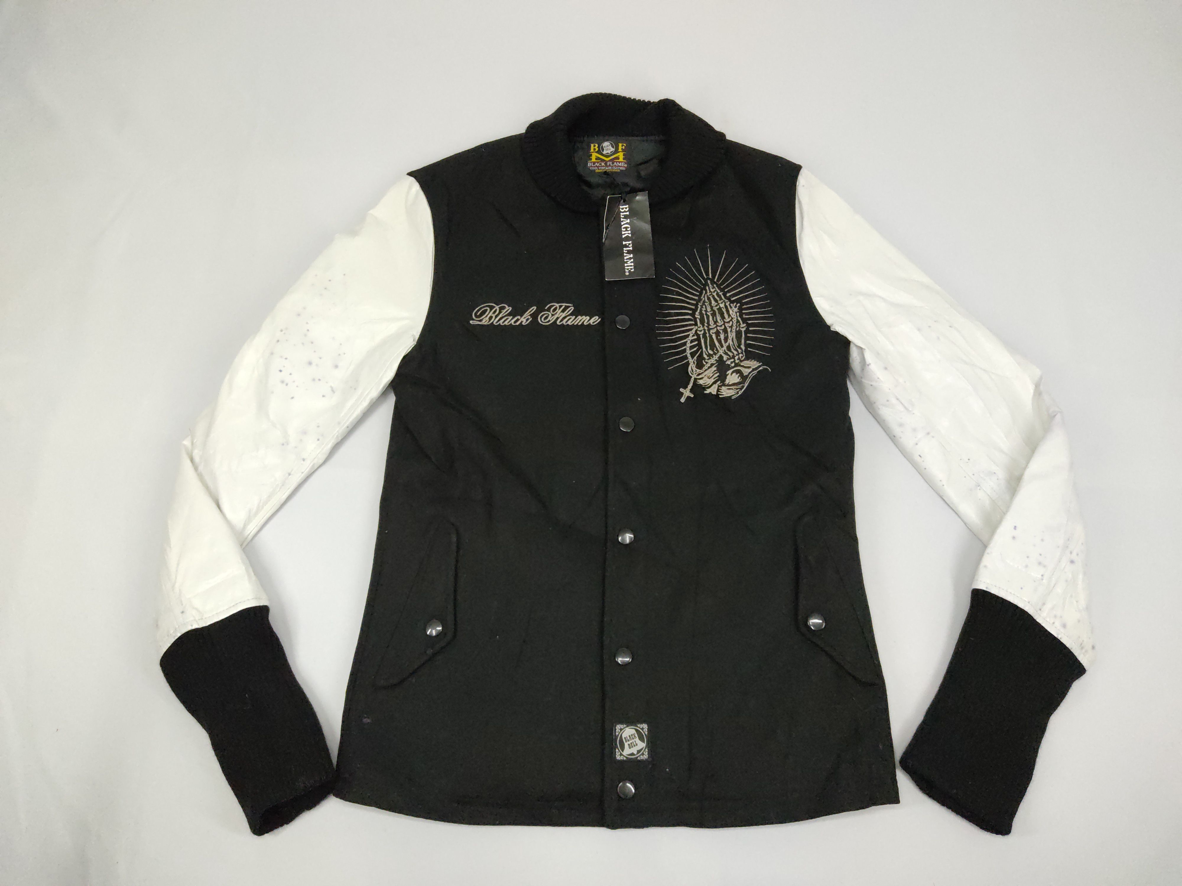 Black Label Black Flame Skull Varsity Jacket Embroidery Big Logo Skull Size US S / EU 44-46 / 1 - 2 Thumbnail