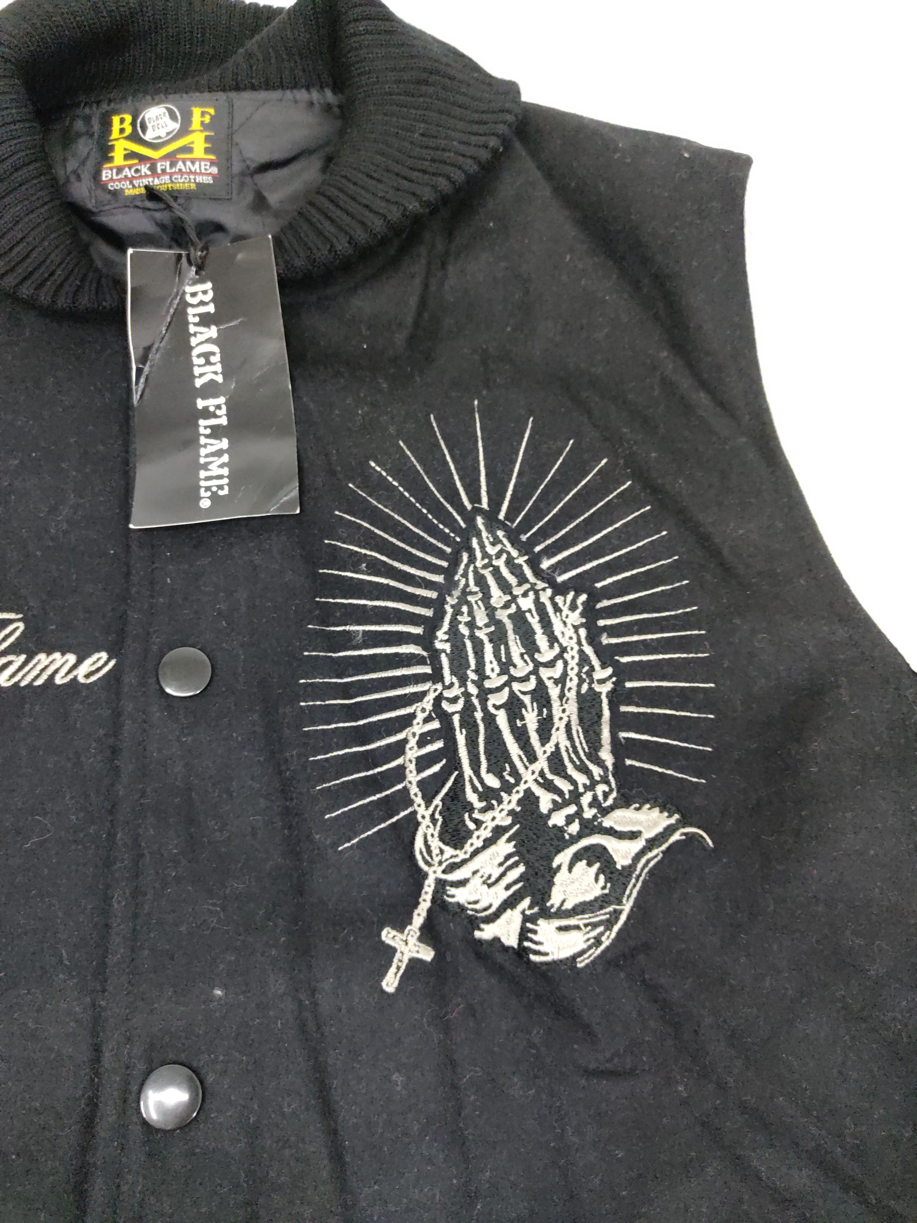 Black Label Black Flame Skull Varsity Jacket Embroidery Big Logo Skull Size US S / EU 44-46 / 1 - 4 Thumbnail