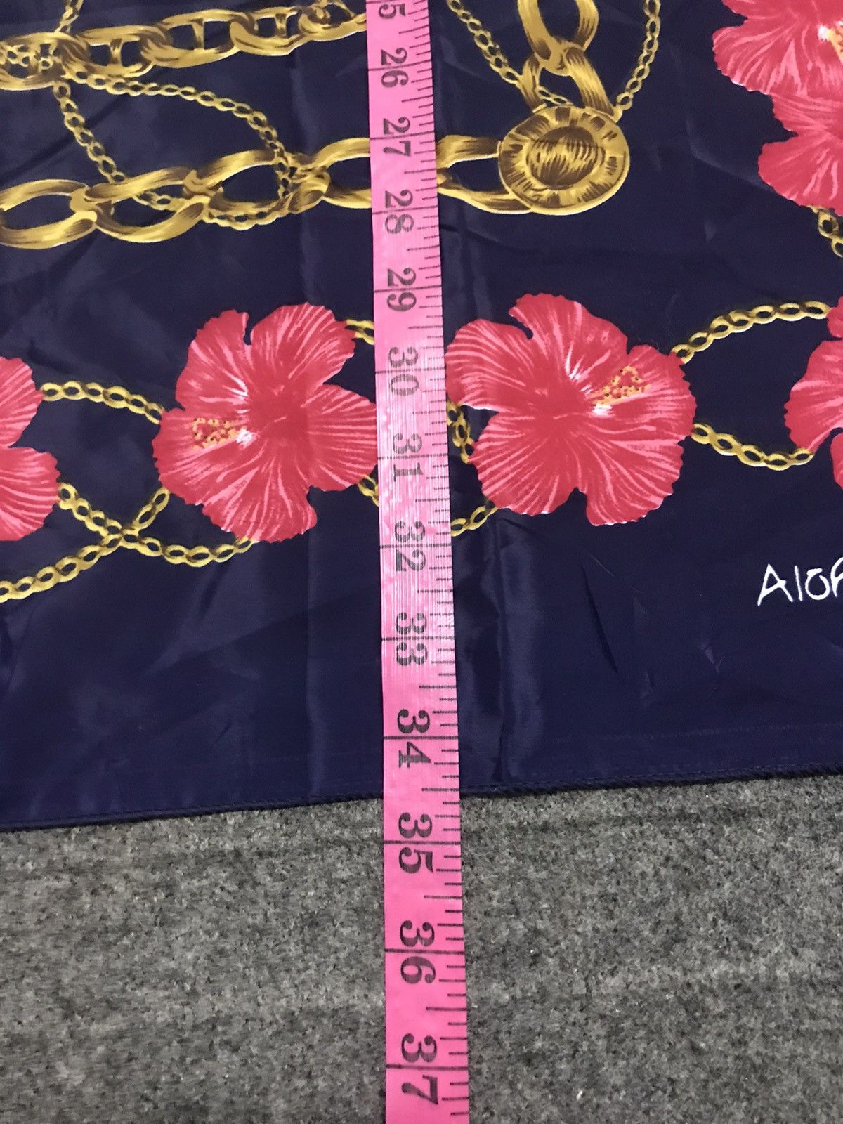 Other Aloha Hawaii Scarf Hibiscus Balhae Co Printed Screen Size ONE SIZE - 7 Thumbnail