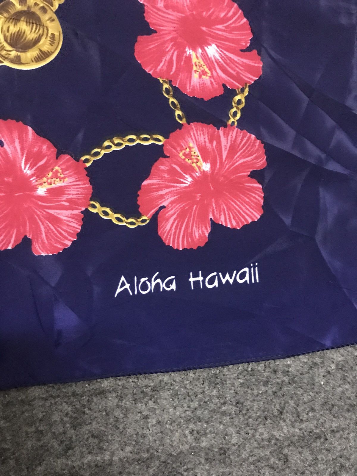 Other Aloha Hawaii Scarf Hibiscus Balhae Co Printed Screen Size ONE SIZE - 4 Thumbnail