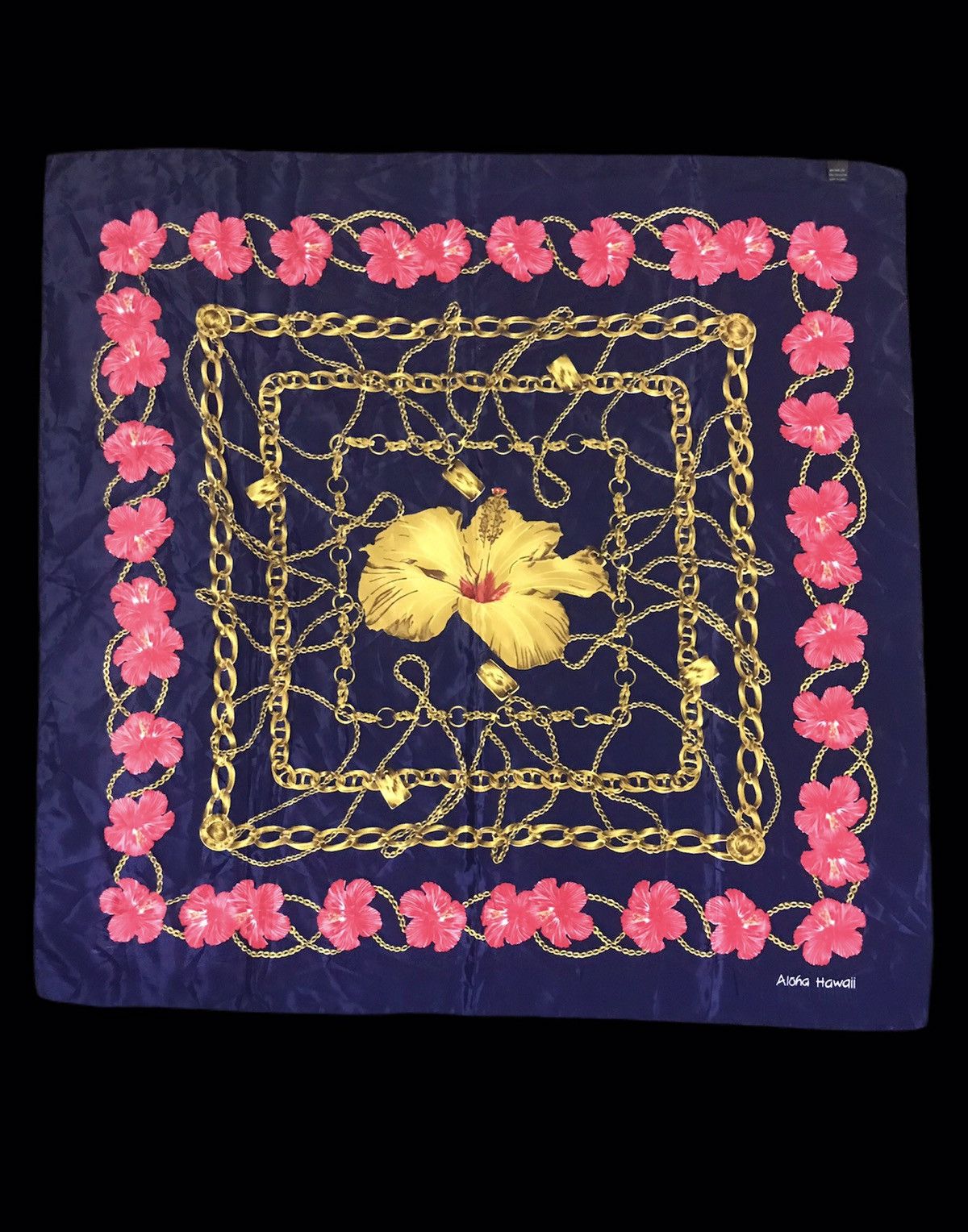 Other Aloha Hawaii Scarf Hibiscus Balhae Co Printed Screen Size ONE SIZE - 3 Thumbnail