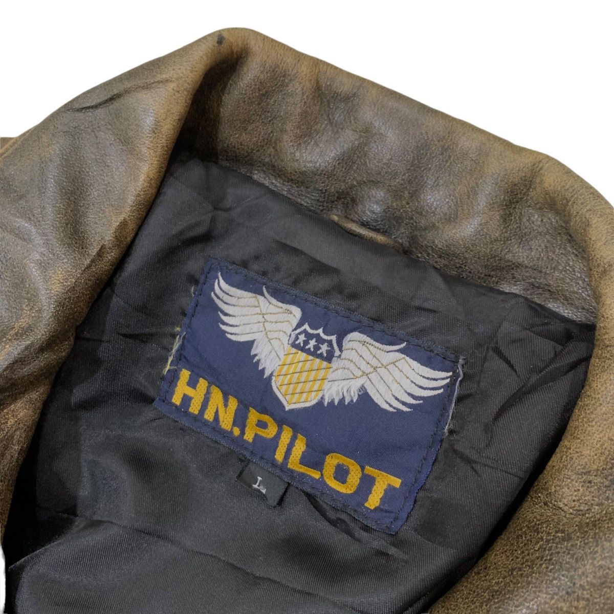 Japanese Brand Vintage H.N Pilot Leather Rider Jacket Size US S / EU 44-46 / 1 - 7 Thumbnail
