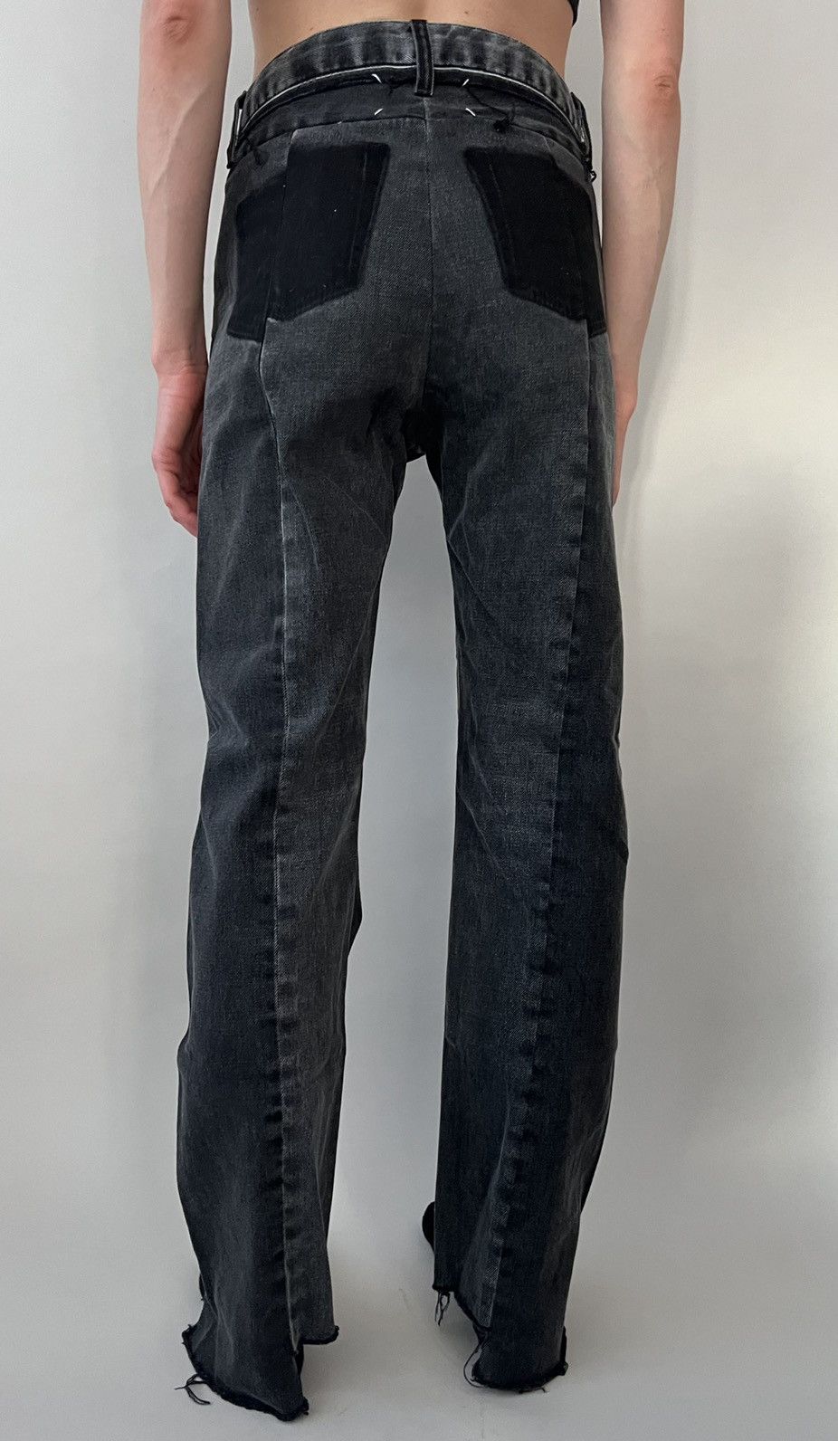 image of Maison Margiela 5 Pocket Deconstructed Jeans in Black, Women's (Size 26)