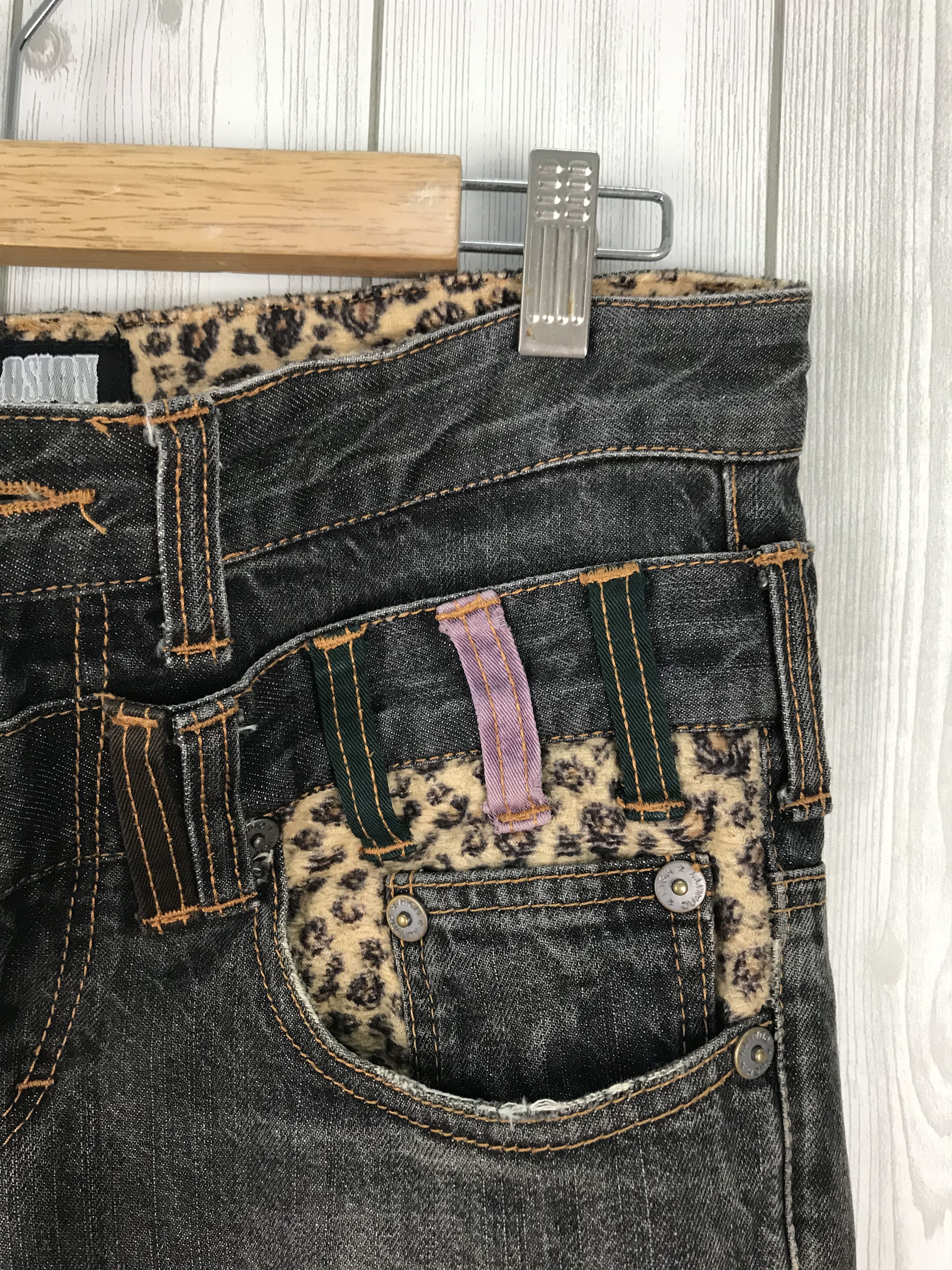Hysteric Glamour Japanese Brand EXPLOSION Leopard Double Waist Denim Jeans Size US 32 / EU 48 - 10 Thumbnail