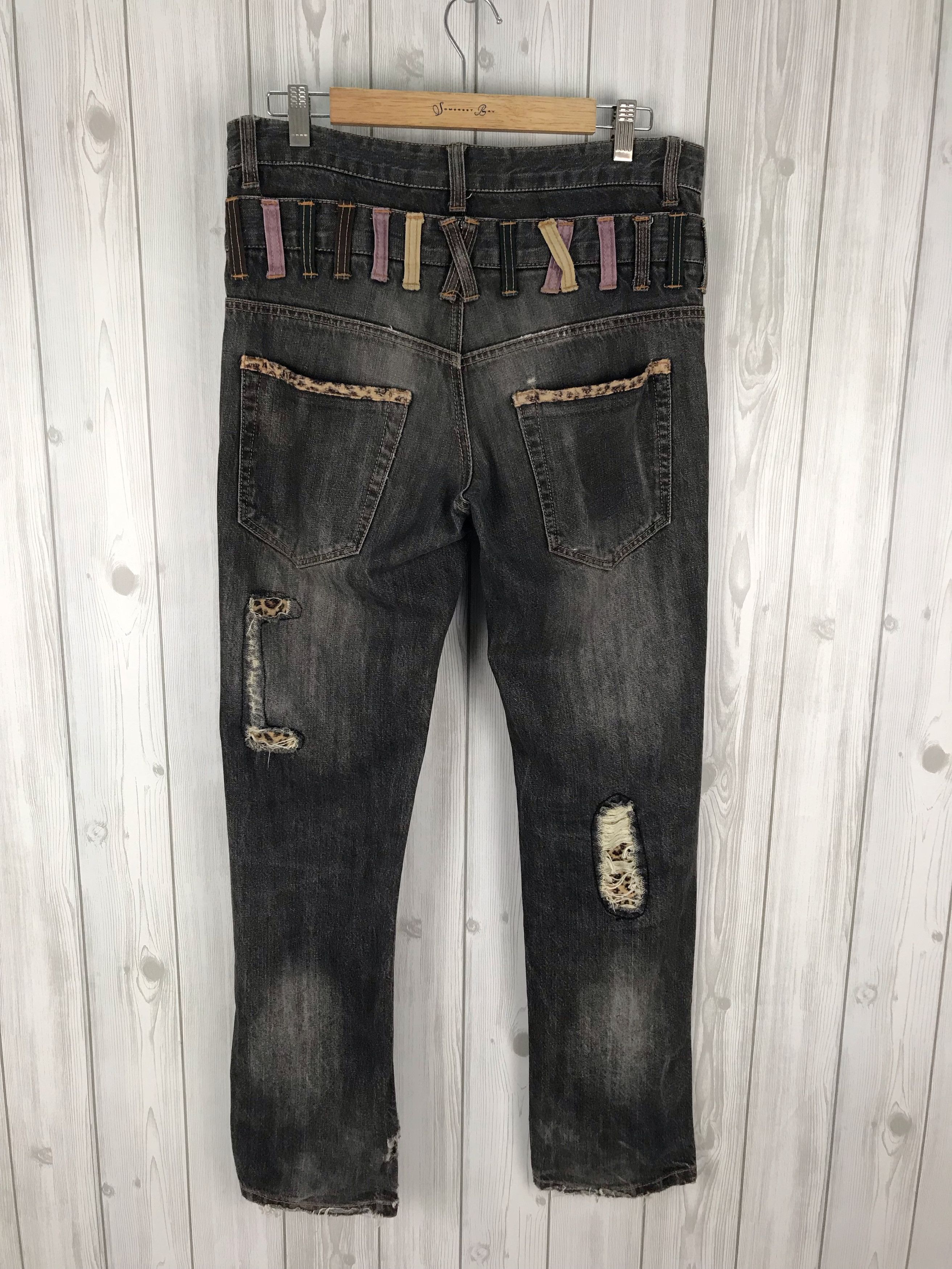 Hysteric Glamour Japanese Brand EXPLOSION Leopard Double Waist Denim Jeans Size US 32 / EU 48 - 19 Thumbnail