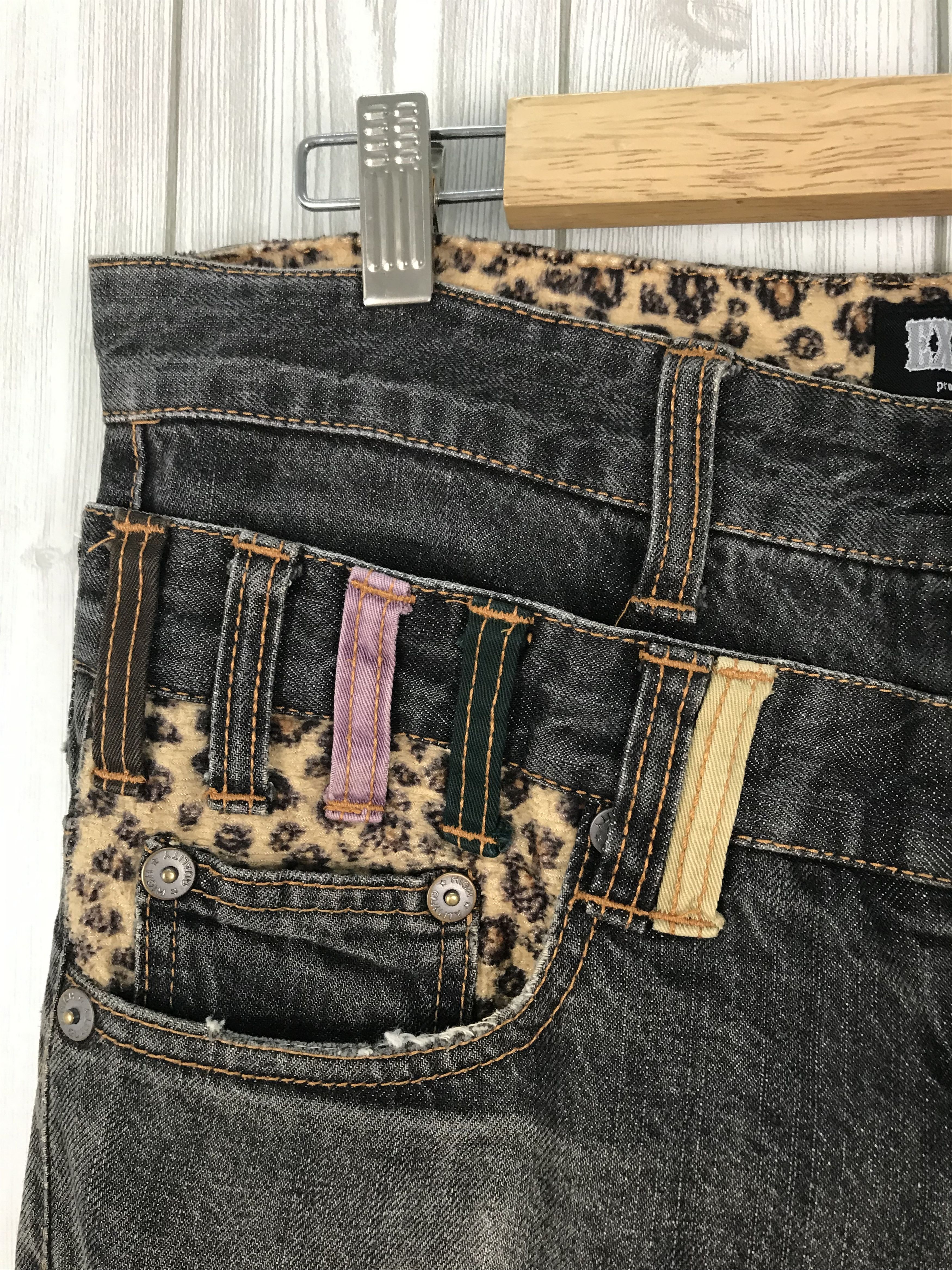 Hysteric Glamour Japanese Brand EXPLOSION Leopard Double Waist Denim Jeans Size US 32 / EU 48 - 9 Thumbnail