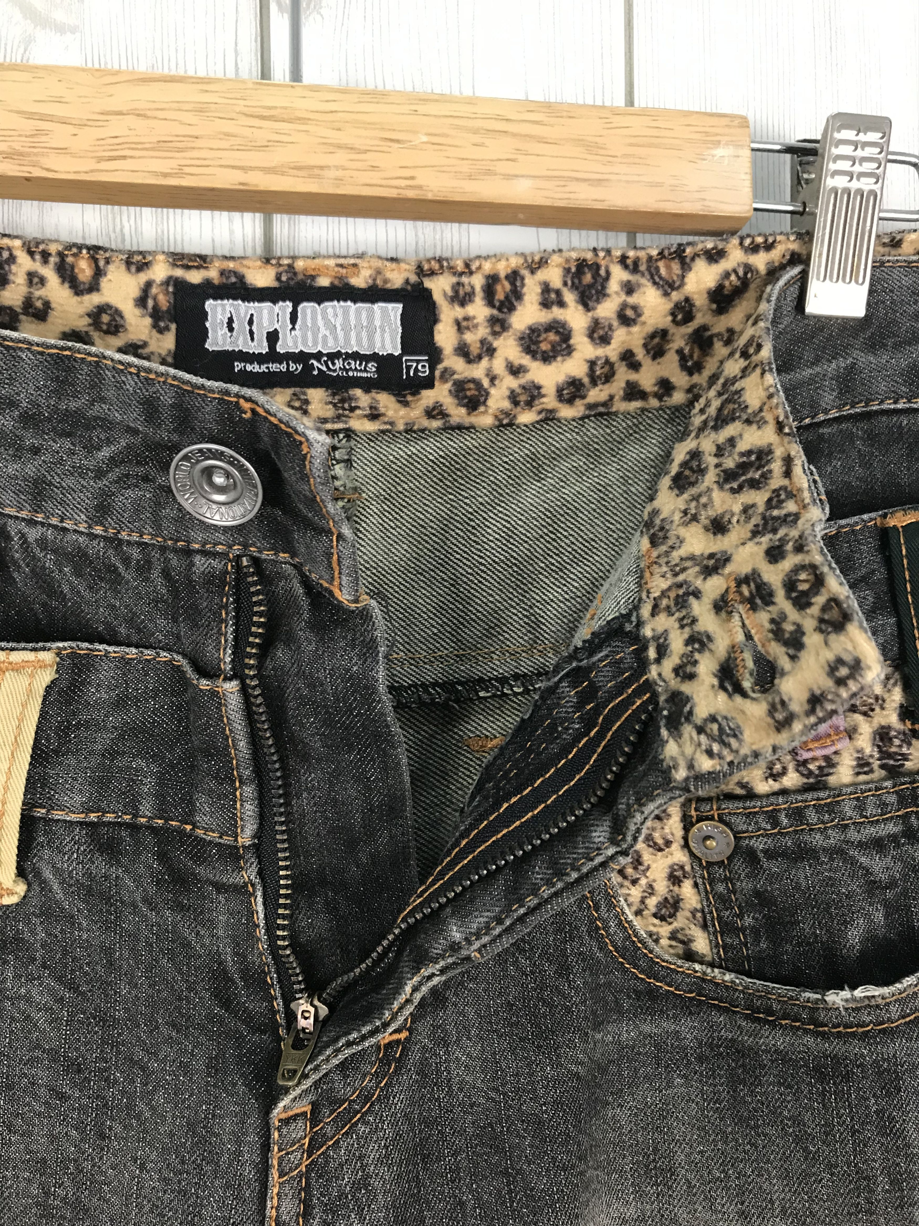 Hysteric Glamour Japanese Brand EXPLOSION Leopard Double Waist Denim Jeans Size US 32 / EU 48 - 16 Thumbnail