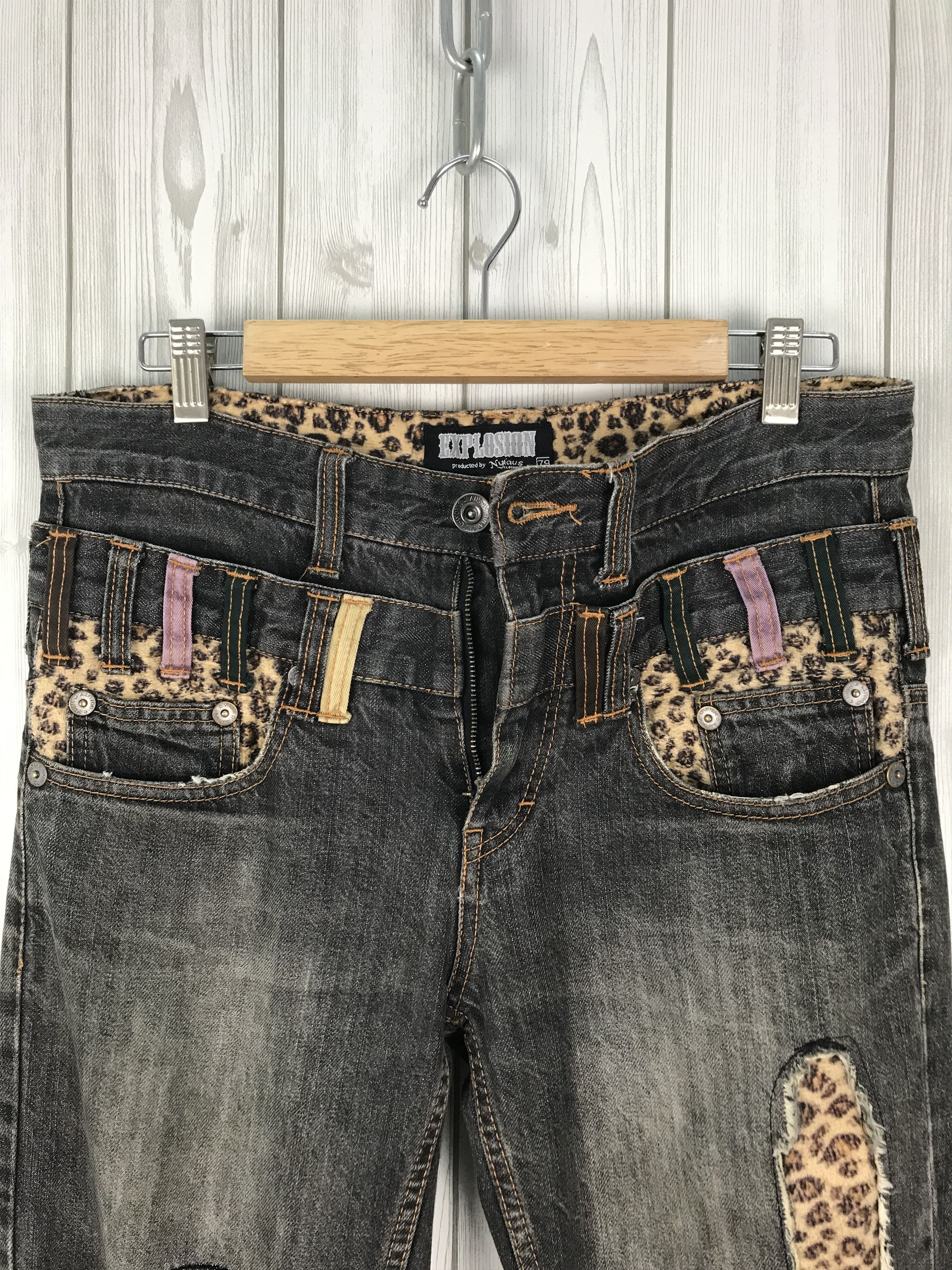 Hysteric Glamour Japanese Brand EXPLOSION Leopard Double Waist Denim Jeans Size US 32 / EU 48 - 6 Thumbnail
