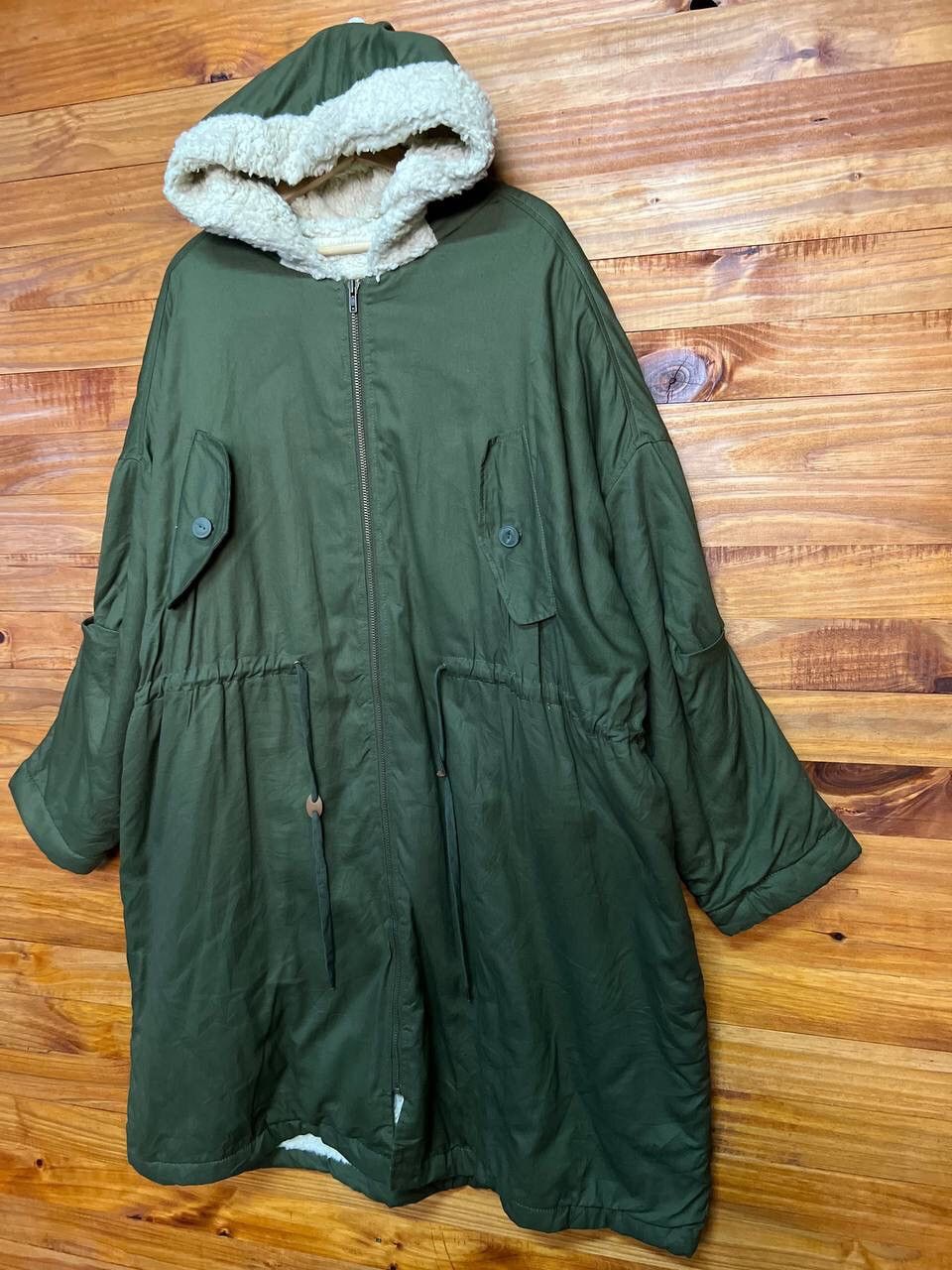 Japanese Brand CUBE SUGAR FAUX FUR DRAWSTRING PARKA Size US M / EU 48-50 / 2 - 3 Thumbnail