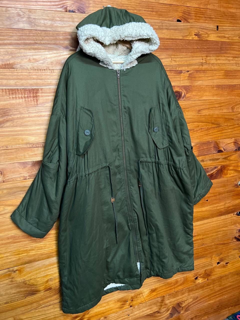 Japanese Brand CUBE SUGAR FAUX FUR DRAWSTRING PARKA Size US M / EU 48-50 / 2 - 2 Thumbnail