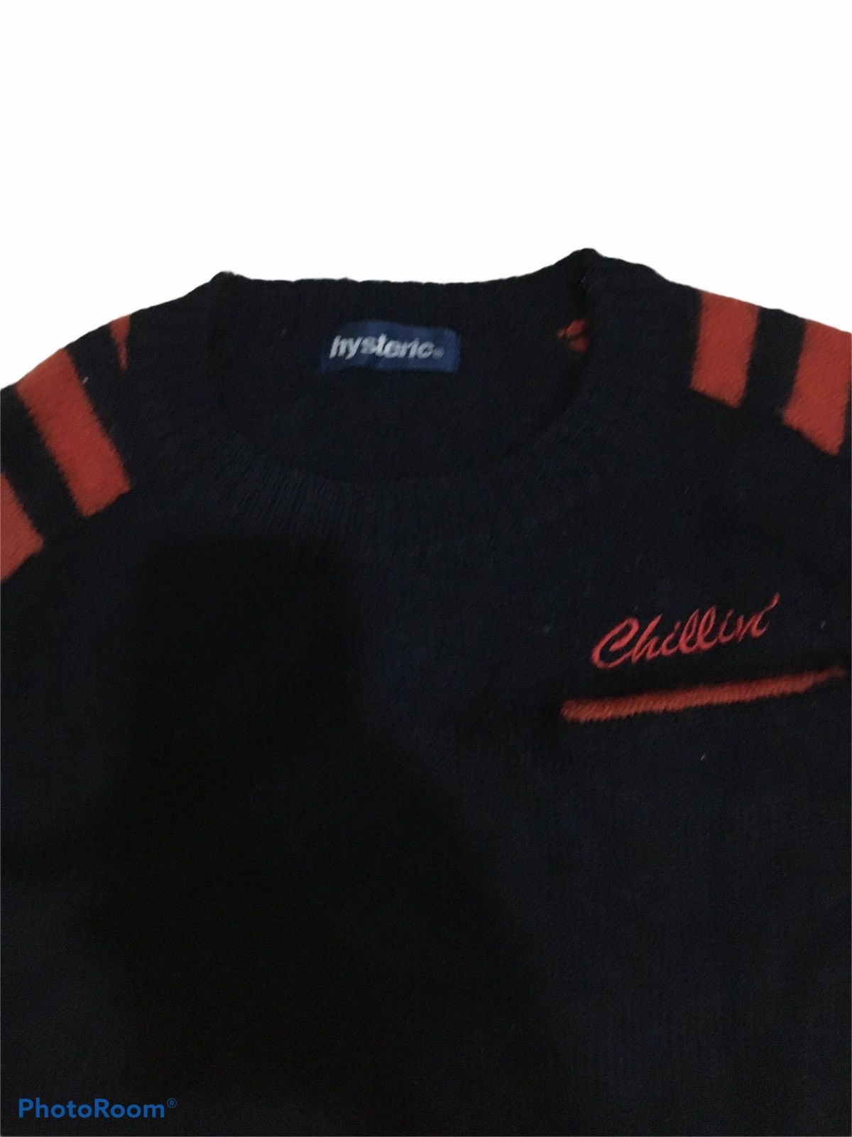 Hysteric Glamour Thrashed Distressed HG Wool Leeve Stripe Pocket Sweater Size US S / EU 44-46 / 1 - 5 Thumbnail