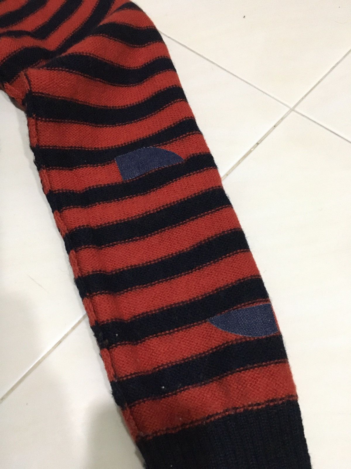 Hysteric Glamour Thrashed Distressed HG Wool Leeve Stripe Pocket Sweater Size US S / EU 44-46 / 1 - 9 Thumbnail