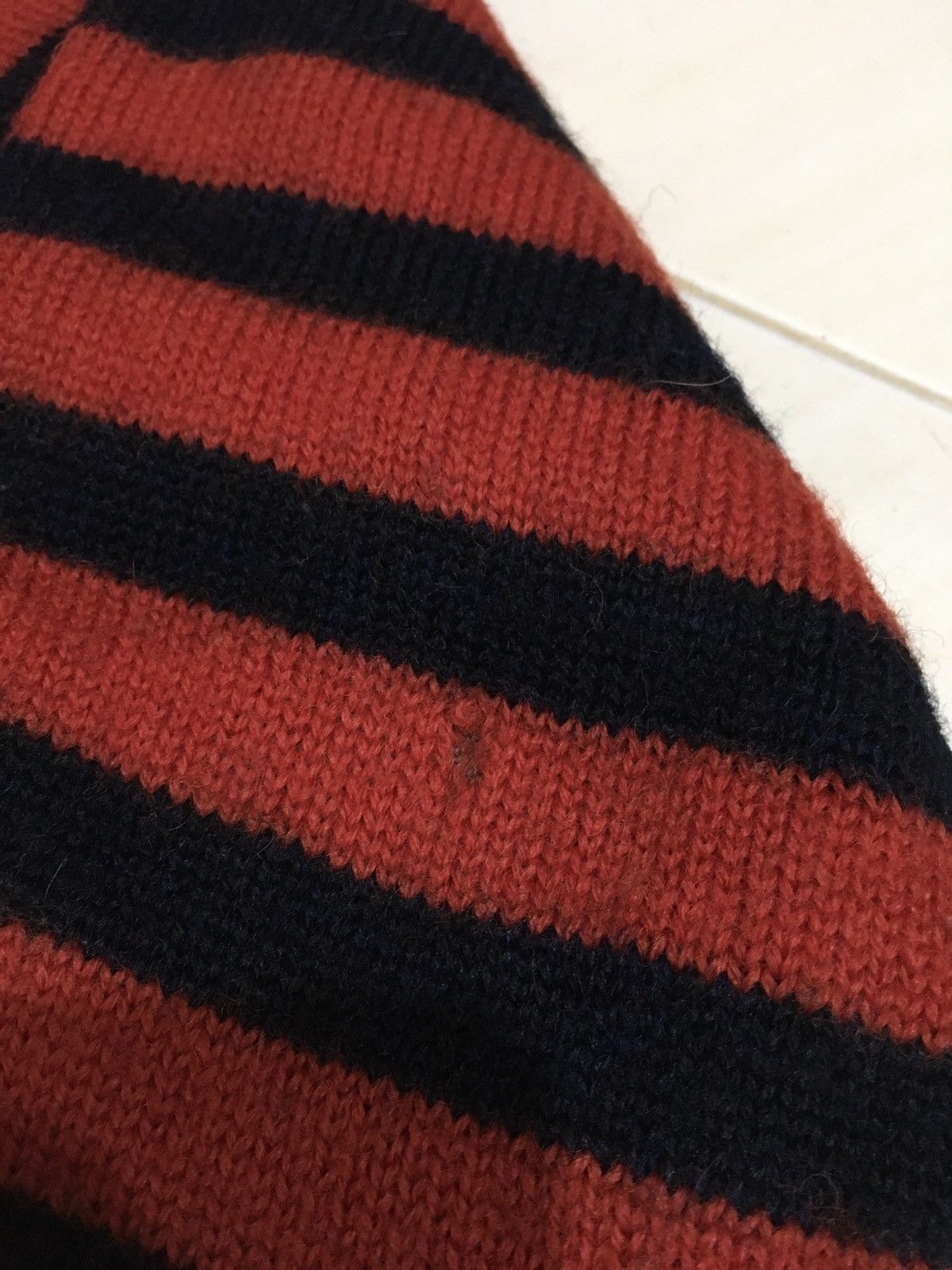Hysteric Glamour Thrashed Distressed HG Wool Leeve Stripe Pocket Sweater Size US S / EU 44-46 / 1 - 11 Thumbnail