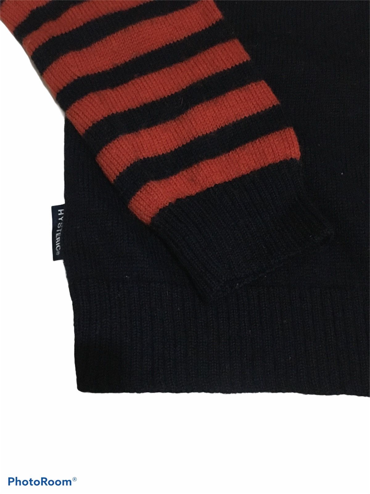 Hysteric Glamour Thrashed Distressed HG Wool Leeve Stripe Pocket Sweater Size US S / EU 44-46 / 1 - 4 Thumbnail