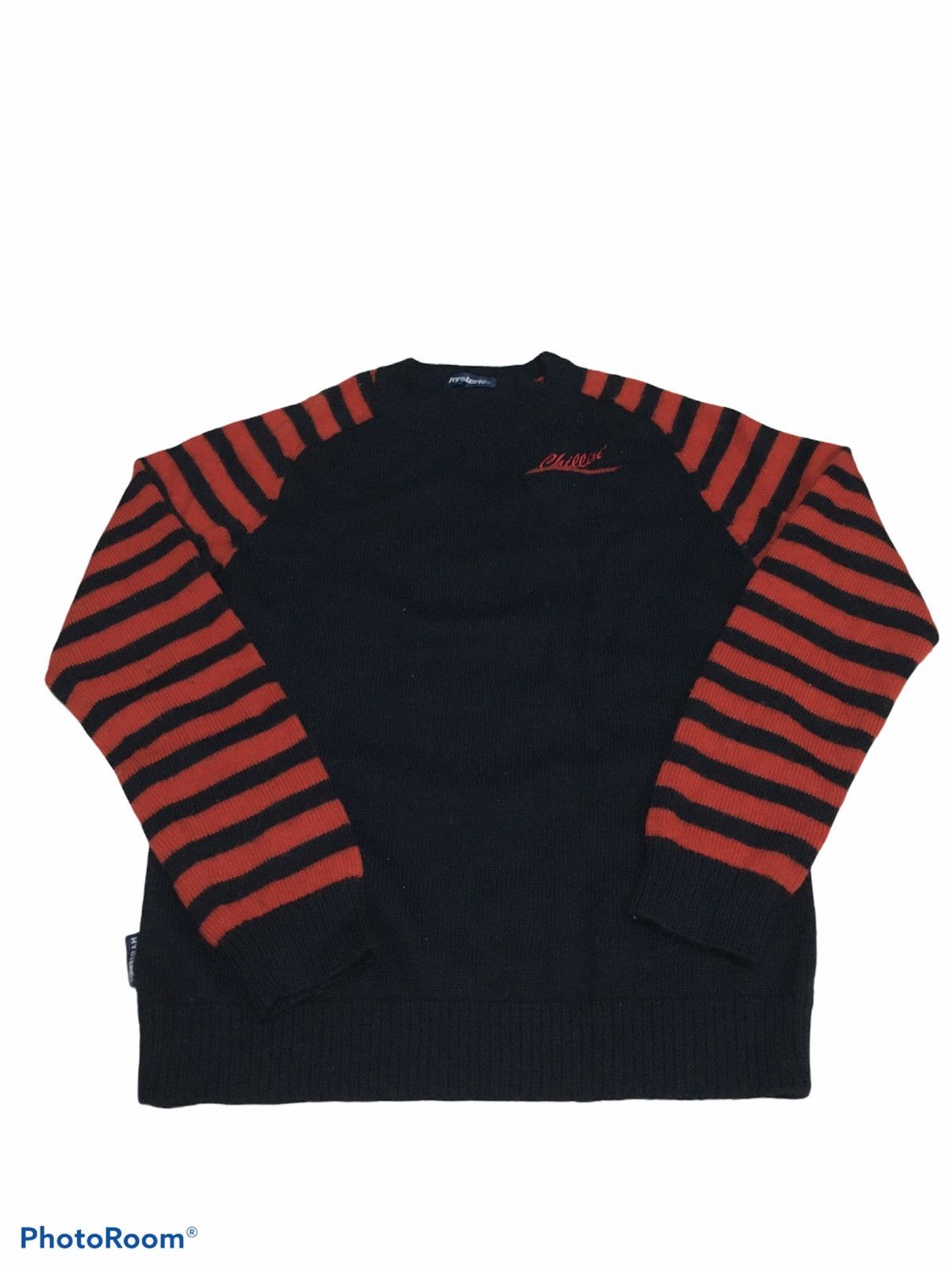 Hysteric Glamour Thrashed Distressed HG Wool Leeve Stripe Pocket Sweater Size US S / EU 44-46 / 1 - 3 Thumbnail