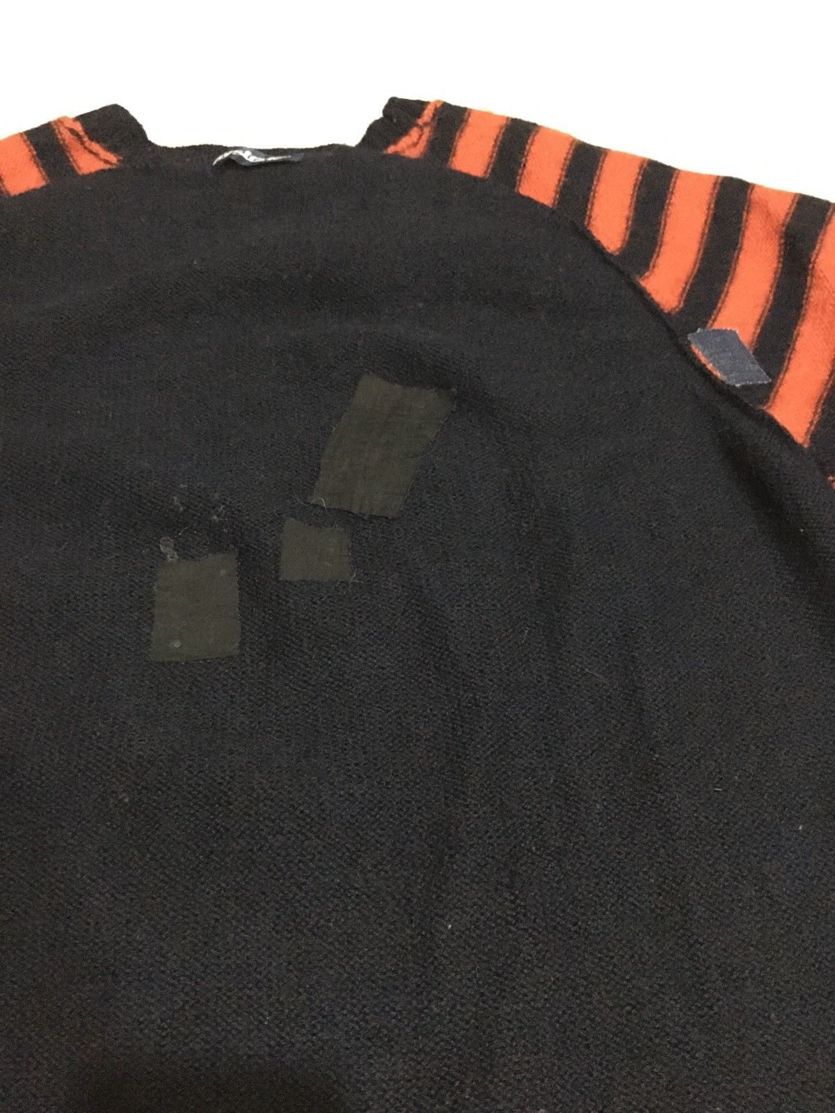 Hysteric Glamour Thrashed Distressed HG Wool Leeve Stripe Pocket Sweater Size US S / EU 44-46 / 1 - 7 Thumbnail