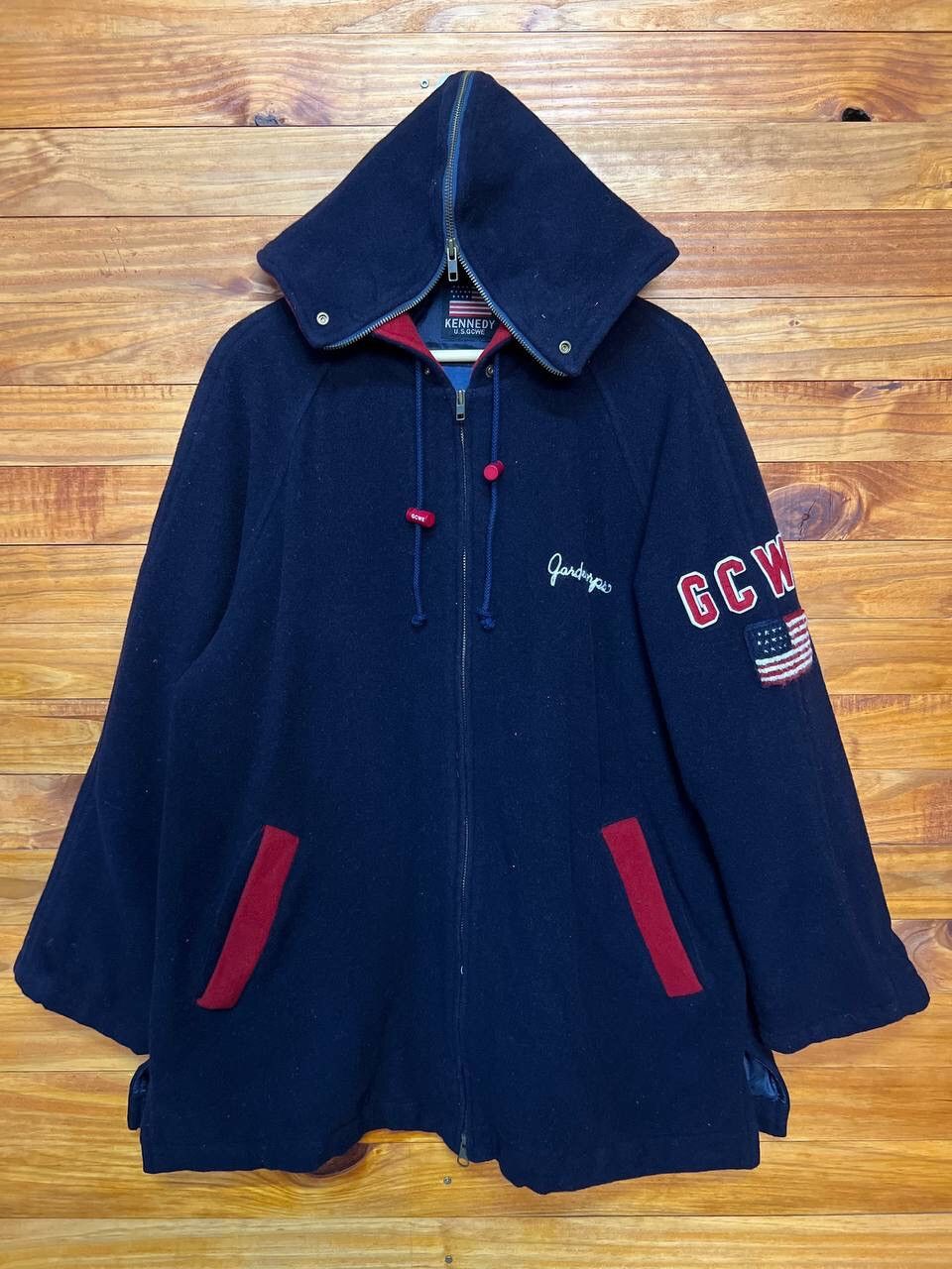 Other KENNEDY GARDECORPS SPELLOUT WOOL HOODED JACKET Size US M / EU 48-50 / 2 - 2 Thumbnail