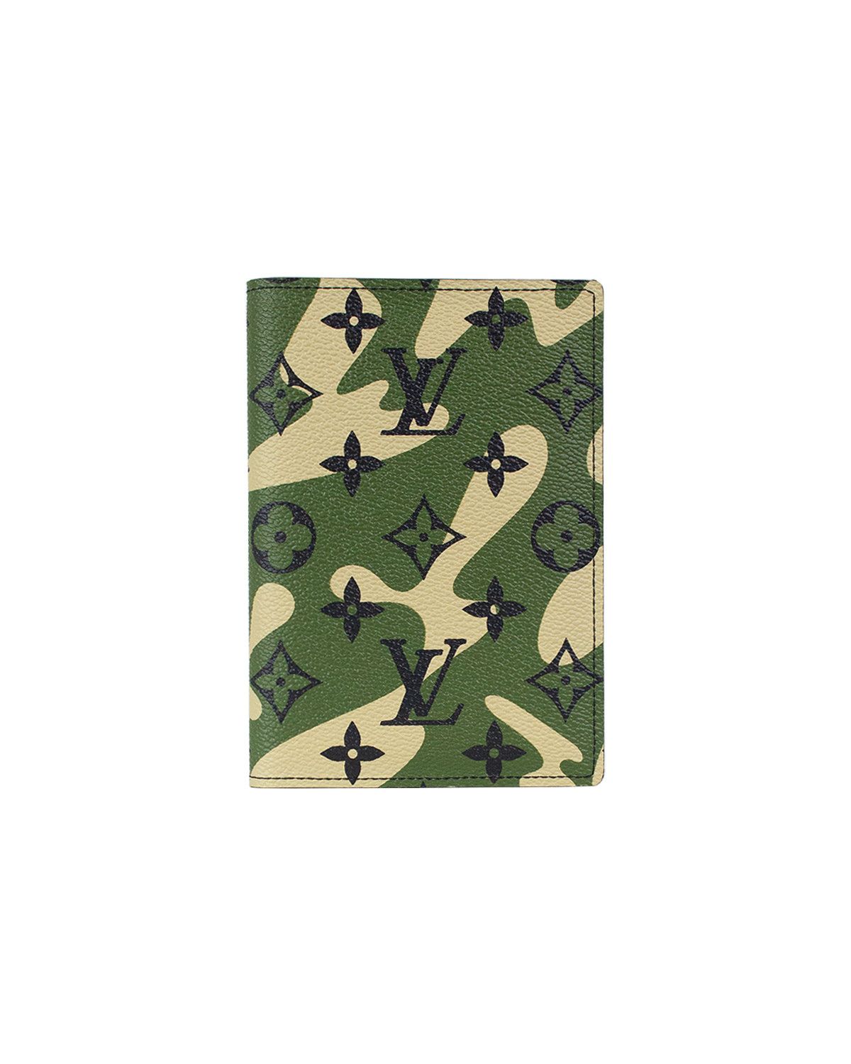 image of Louis Vuitton Takashi Murakami Passport Cover in Monogramouflage, Men's