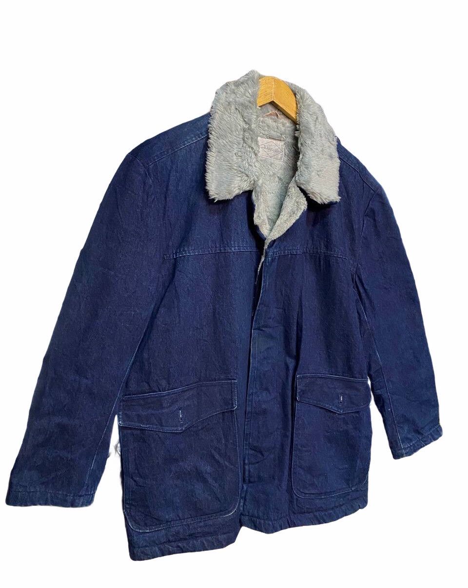 Japanese Brand VINTAGE RIVERSON DENIM FAUX FUR JACKET Size US L / EU 52-54 / 3 - 1 Thumbnail