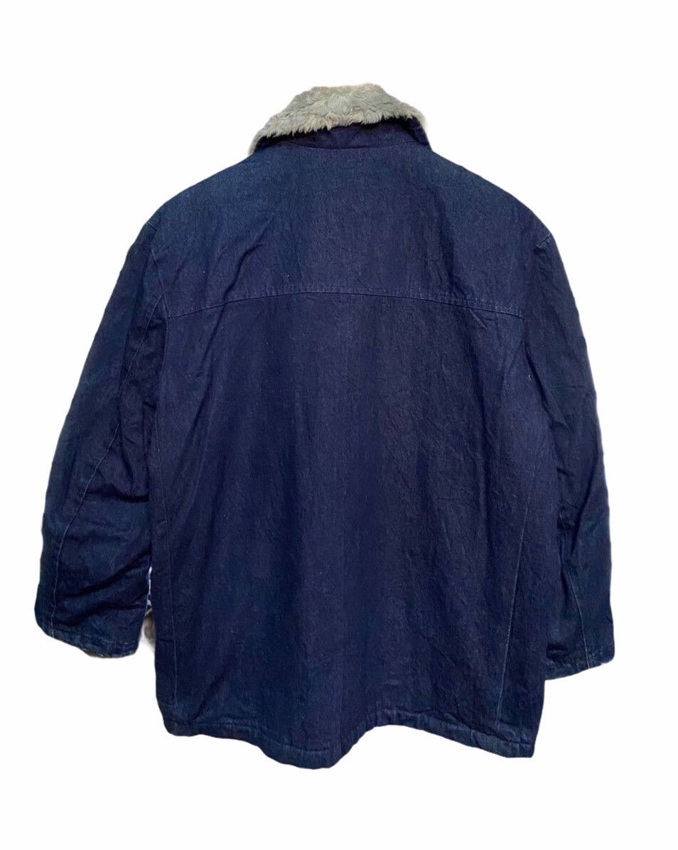 Japanese Brand VINTAGE RIVERSON DENIM FAUX FUR JACKET Size US L / EU 52-54 / 3 - 4 Thumbnail