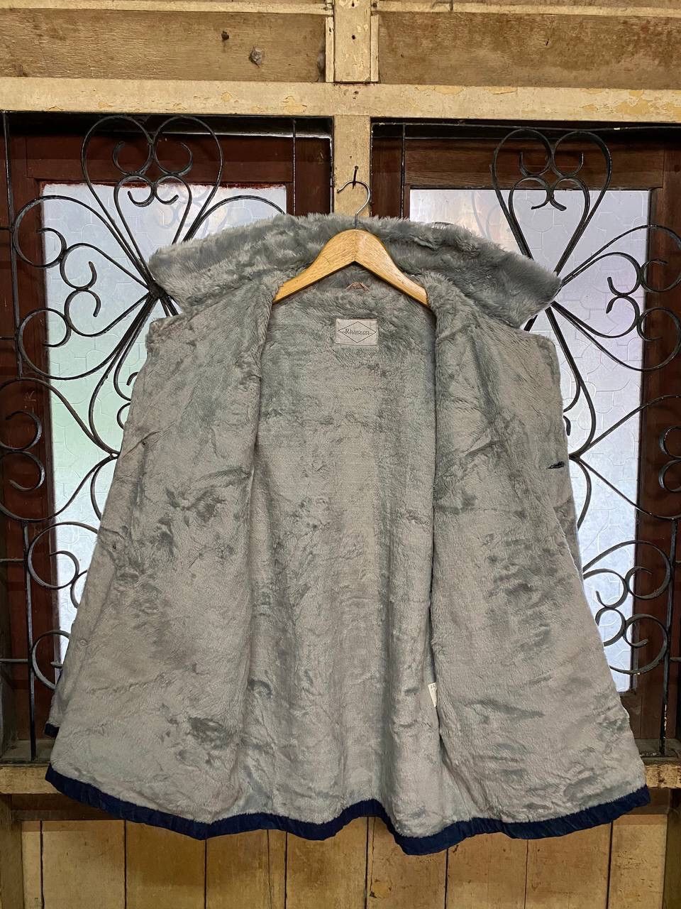 Japanese Brand VINTAGE RIVERSON DENIM FAUX FUR JACKET Size US L / EU 52-54 / 3 - 11 Thumbnail