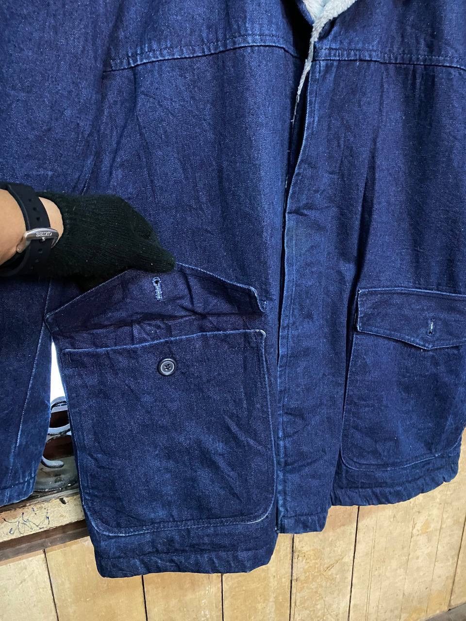 Japanese Brand VINTAGE RIVERSON DENIM FAUX FUR JACKET Size US L / EU 52-54 / 3 - 8 Thumbnail
