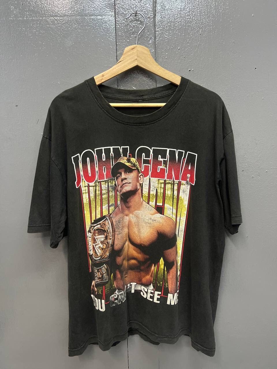 image of Vintage John Cena Wwe/wwf Tee in Black, Men's (Size Large)