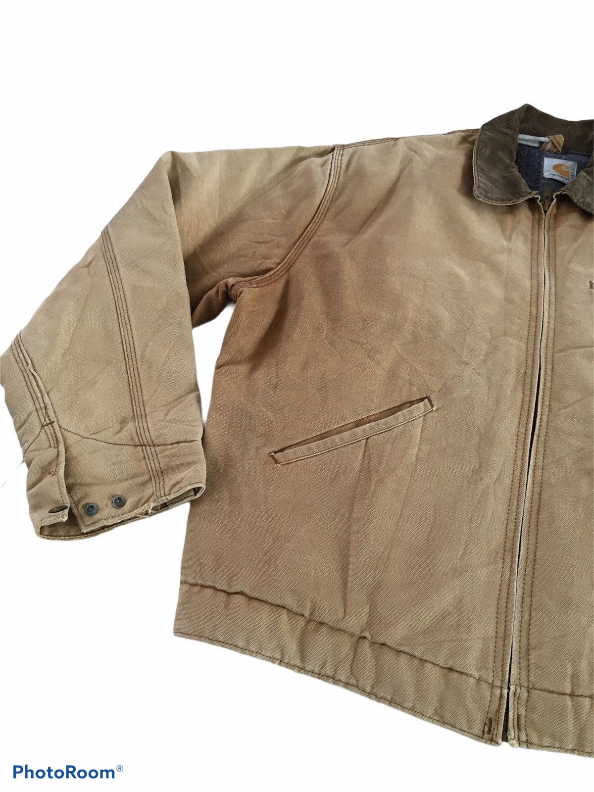 Carhartt Carthartt 90’s Thrashed Beautiful Sun Faded Workwear Jacket Size US XL / EU 56 / 4 - 4 Thumbnail