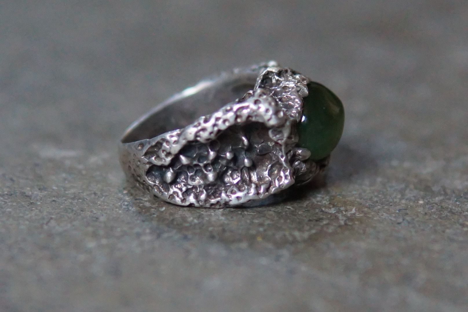 Jewelry Vintage Sterling Silver Ring 8.25 Brutalist Avant Garde Size ONE SIZE - 5 Thumbnail