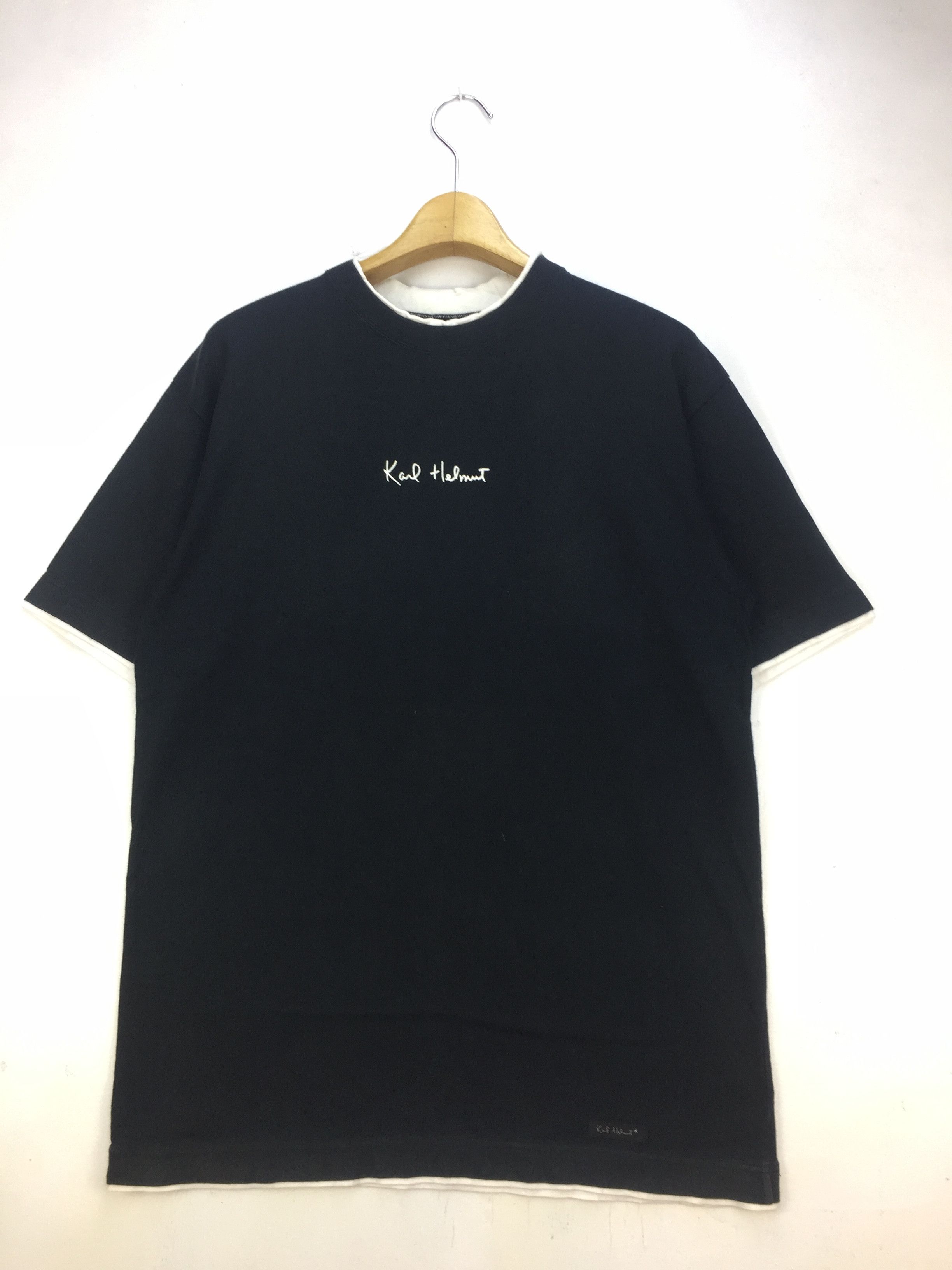 image of Vintage Karl Helmut Spell Out Shirt in Black, Men's (Size Medium)