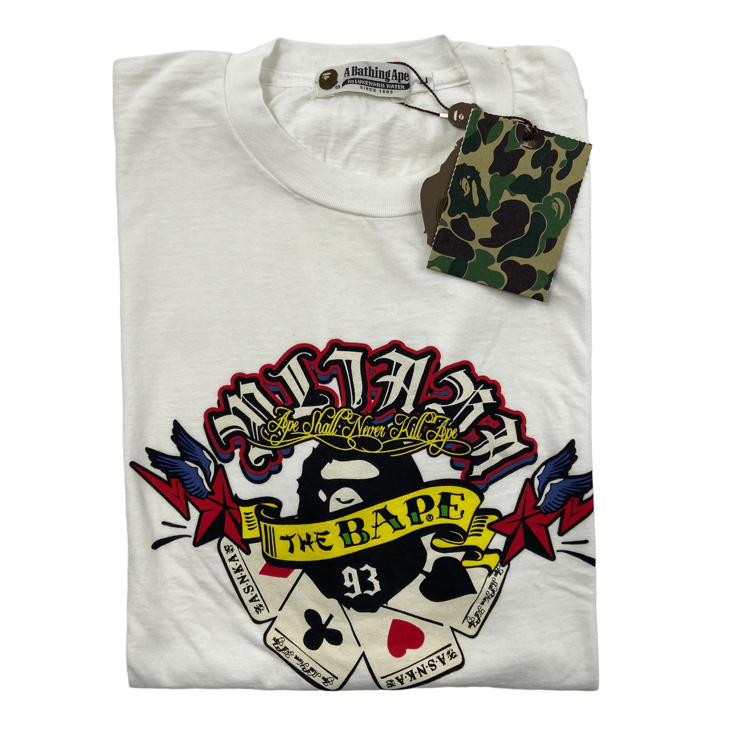 image of New 2010 Bape Ape Head Poker Tee Tee in Black, Men's (Size Large)